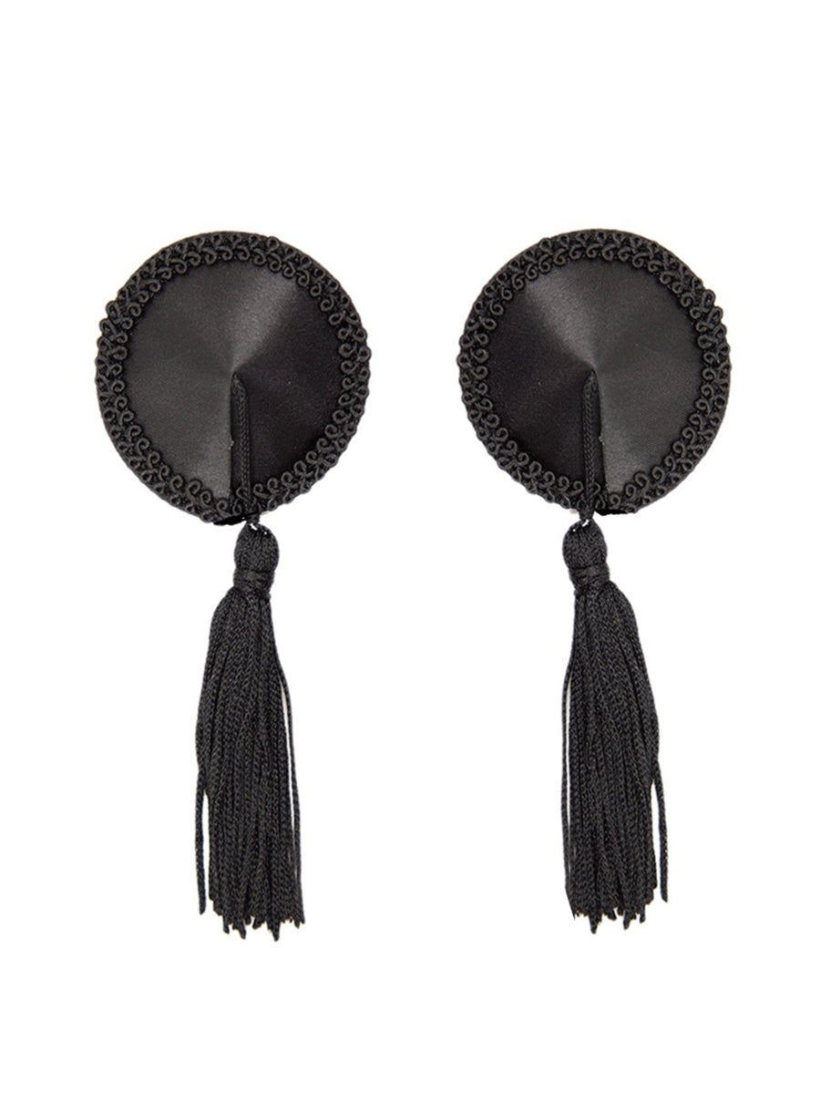 Pasties, satin tassels, black