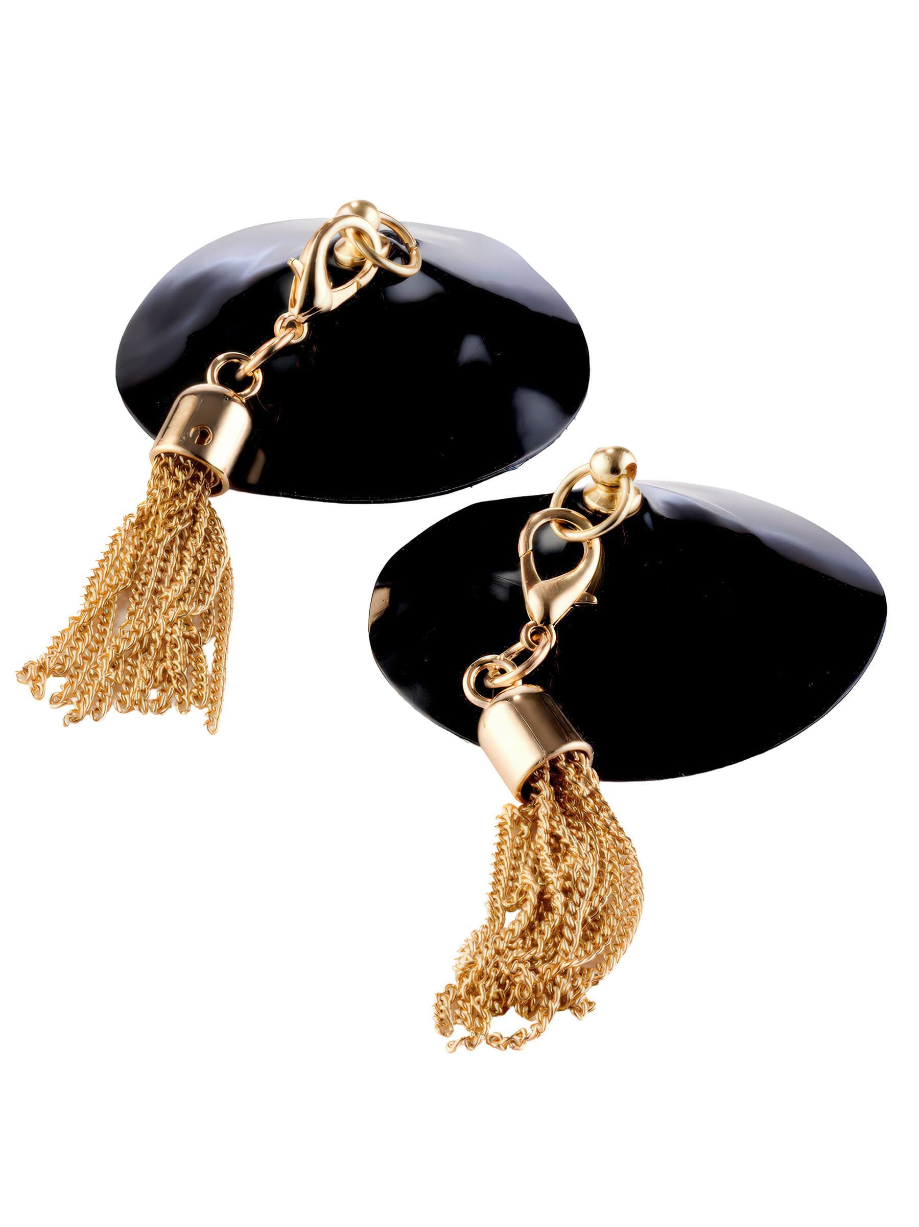 O-Ring Pasties Lackschwarz / Gold