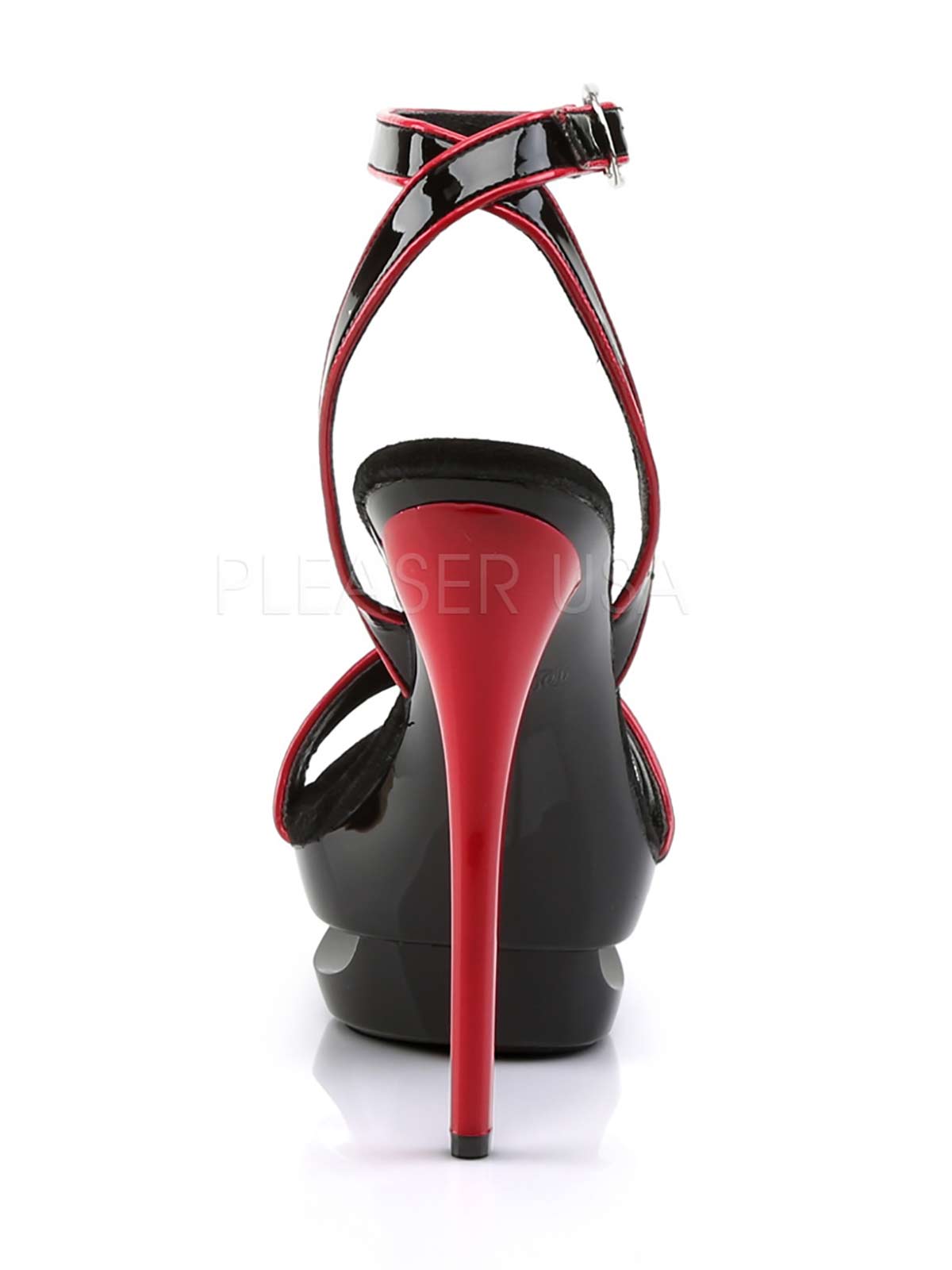 Plateausandalette, Satinschnürung, Plateausandale, Sandale, Lack Sandalette, roter Absatz, Lackschwarz, Damenplateauschuh, schwarzer Highheel, Stiletto, Lacksandale, Plateausandale, riemchen