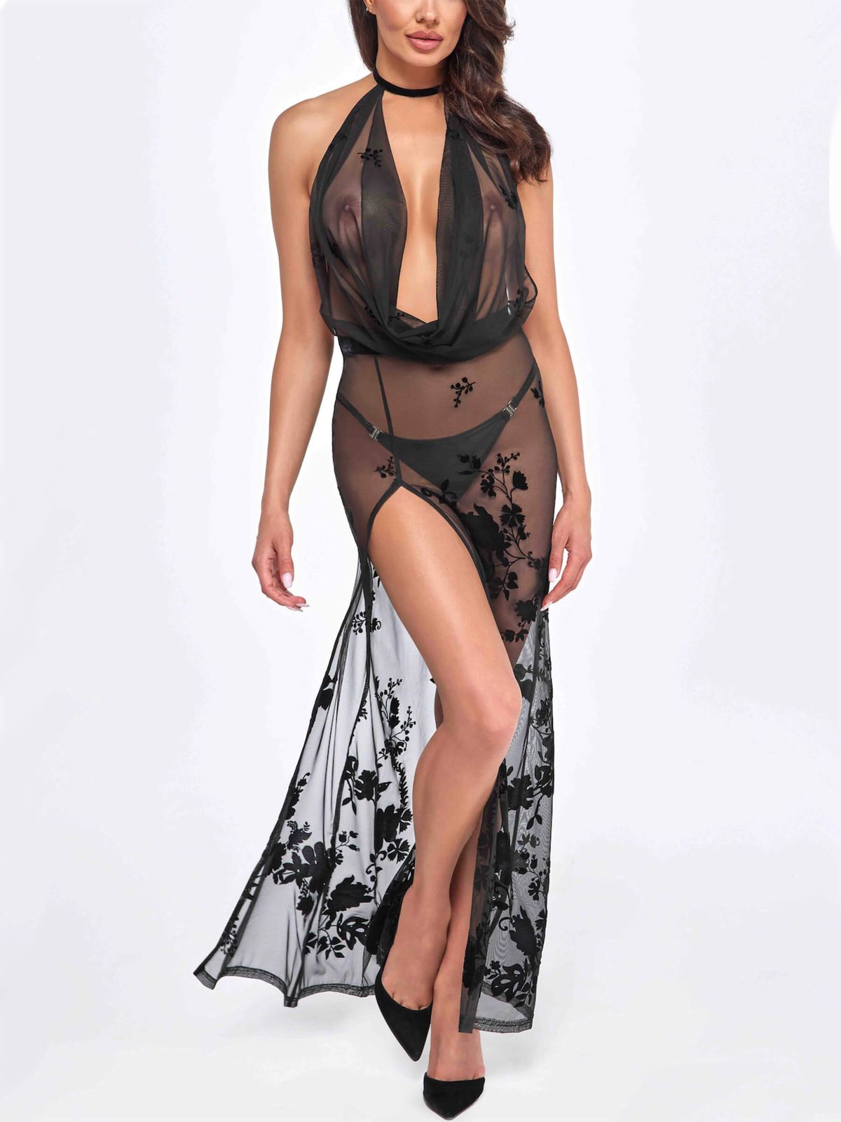 Transparentes Spitzen Kleid