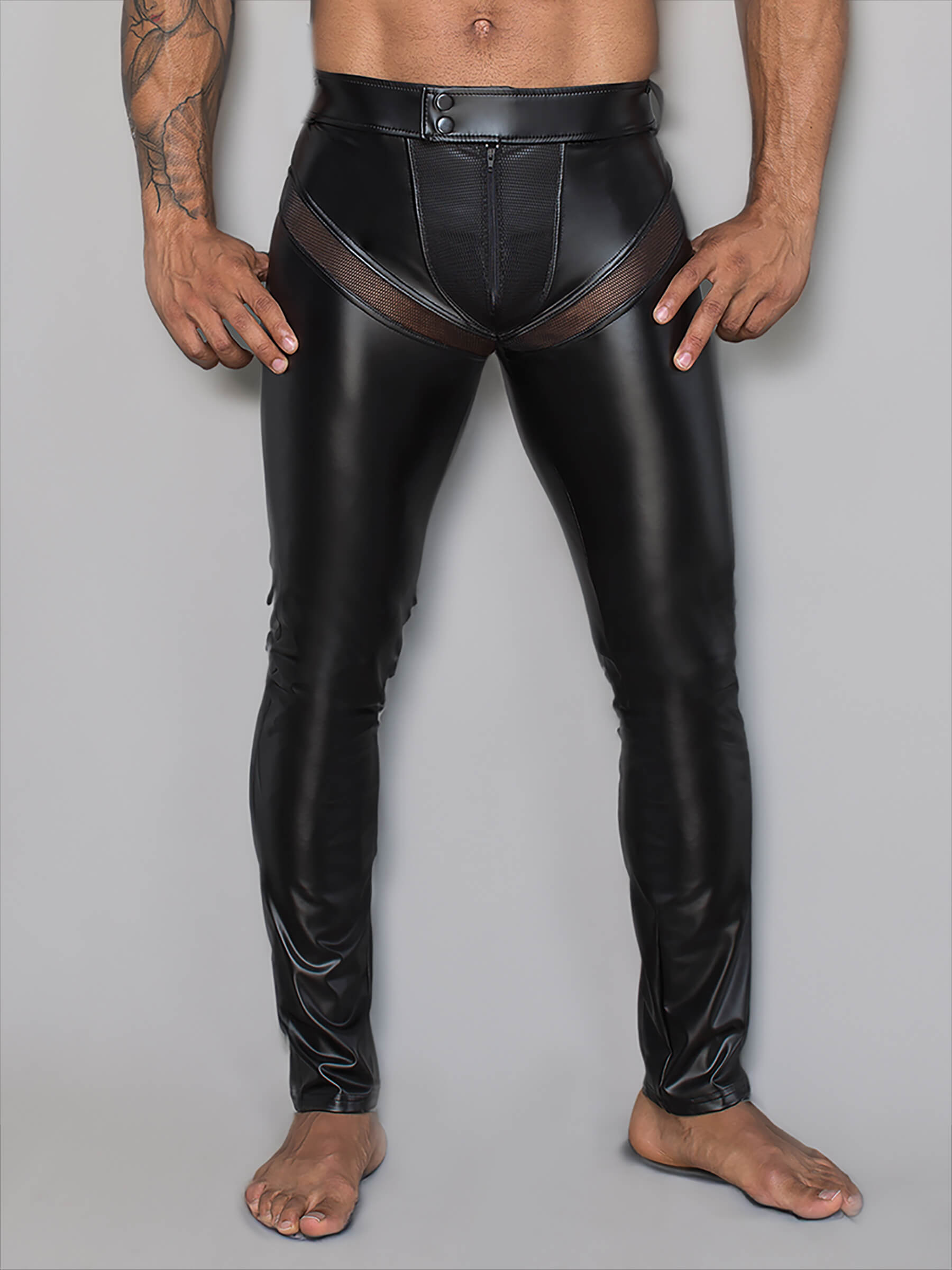 Men's Wetlook Trousers