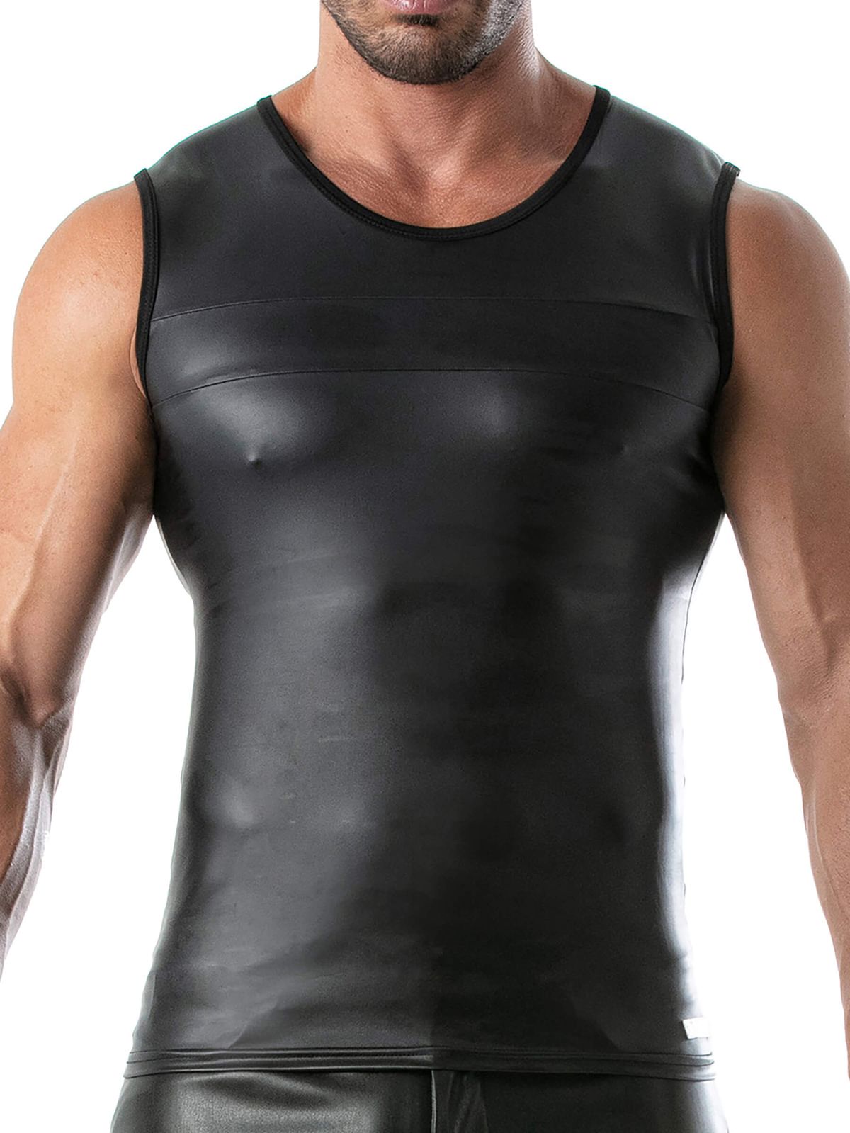Herren Kunstleder Tank Top