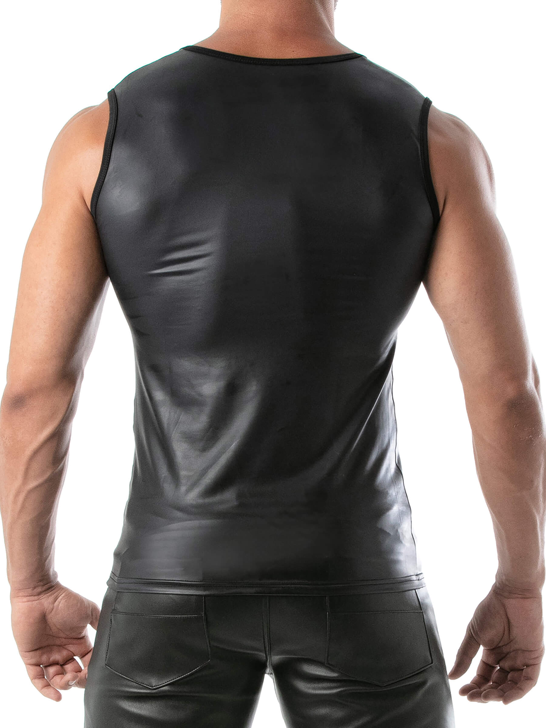 Herren Kunstleder Tank Top