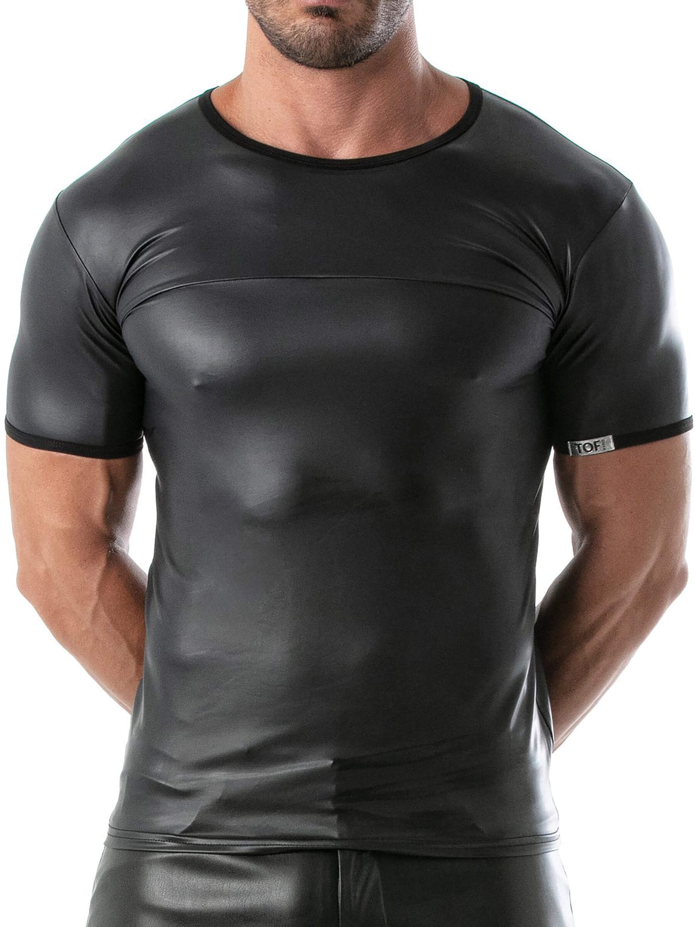 Herren Kunstleder T-SHIRT
