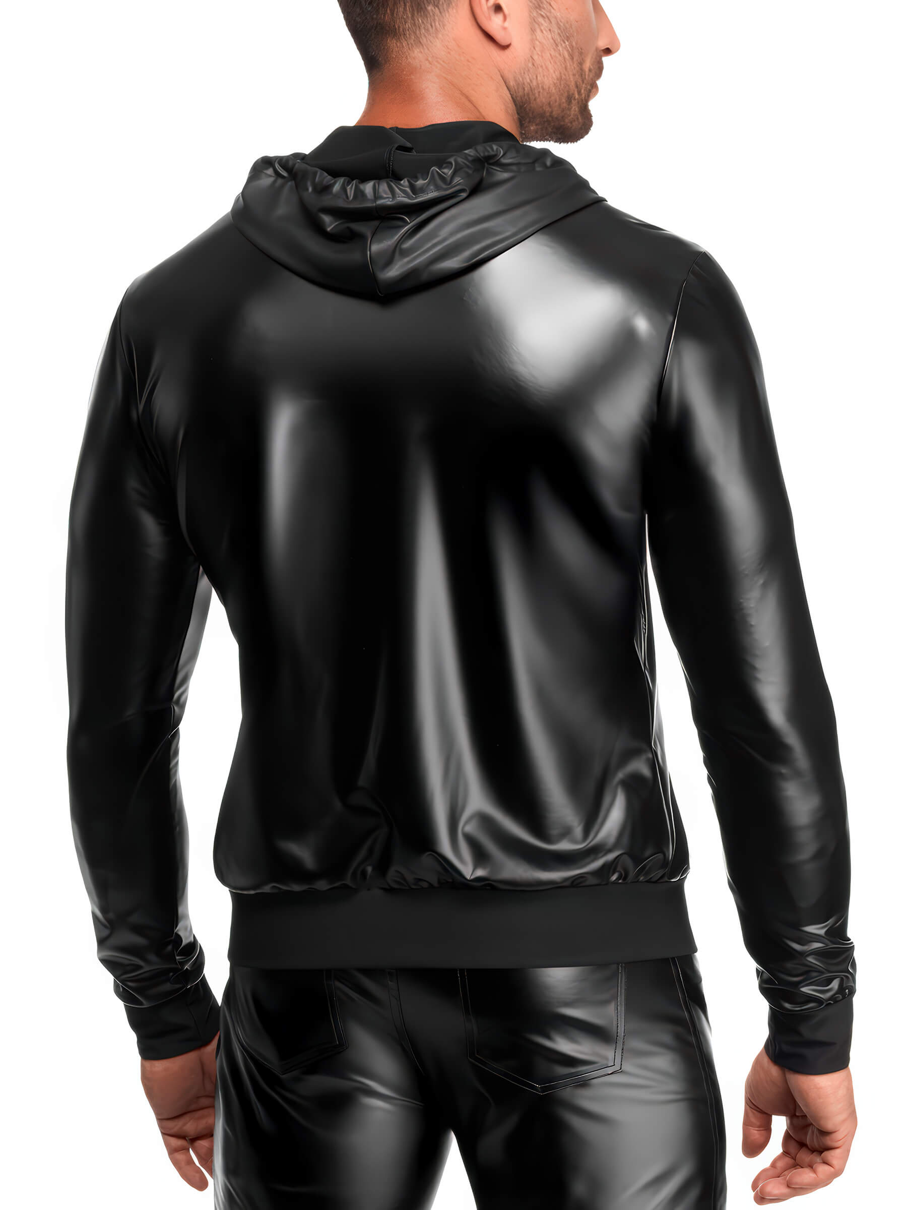 Wetlook Herren Hoodie mit Reißverschluss
