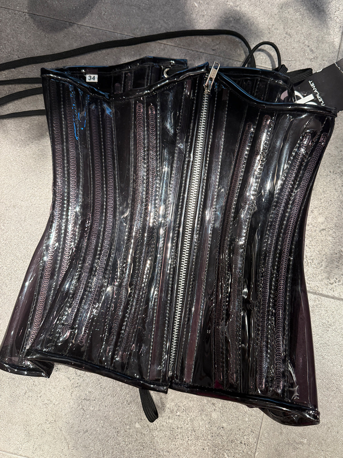 PVC Unterbrust Korsett - Black DIVA