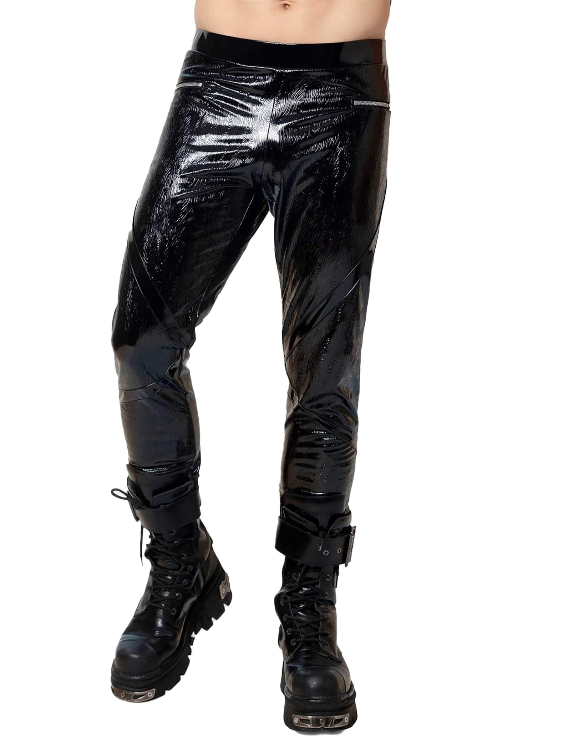 Designer men's leggings GUNNAR patent trousers