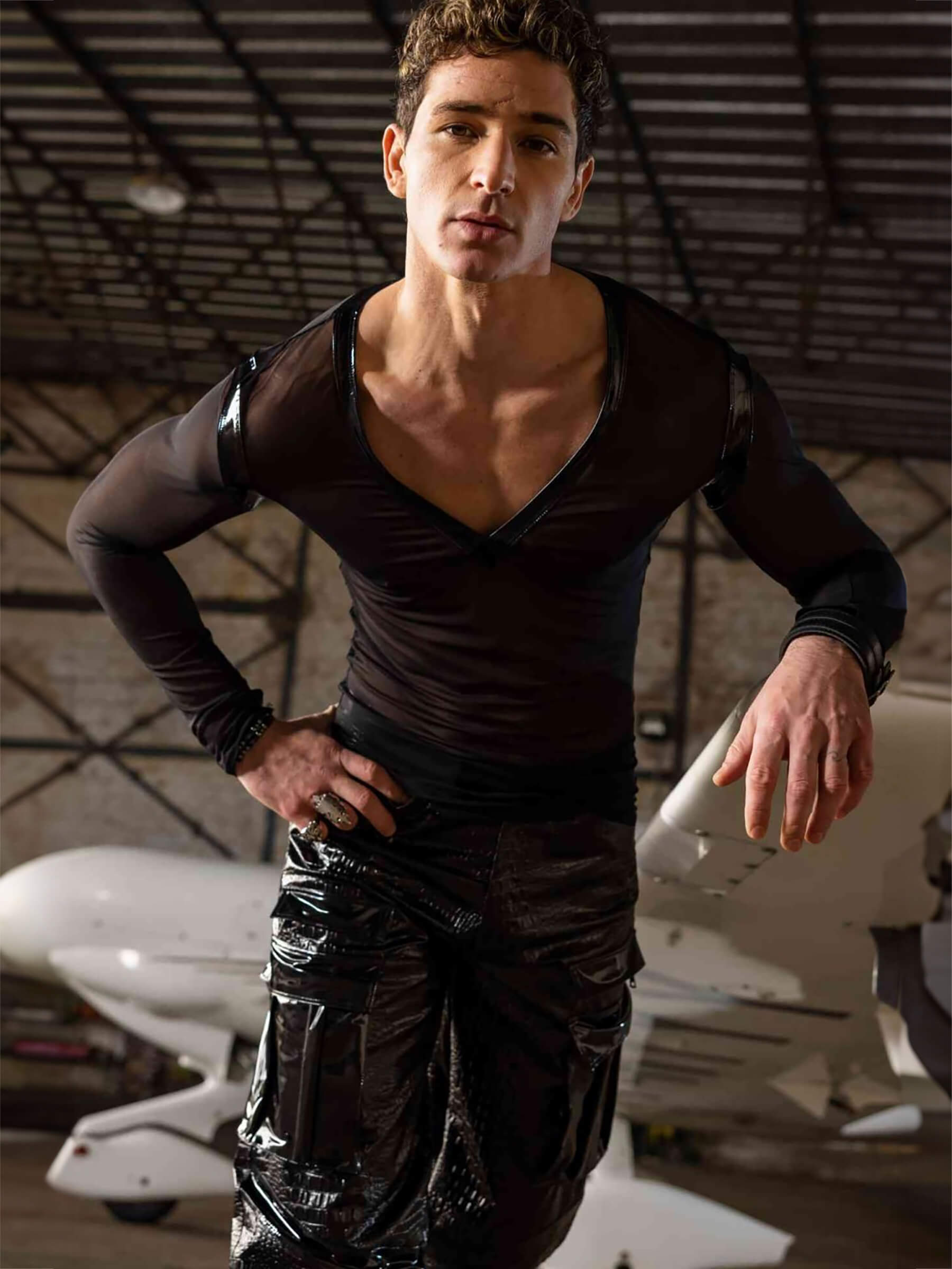 Designer trousers RAGNAR - men's patent trousers