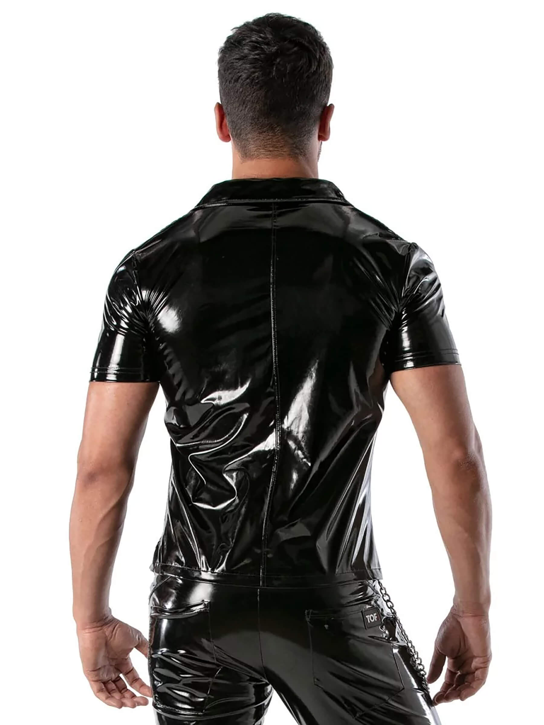 VINYL ZIPPED TANK TOP BLACK