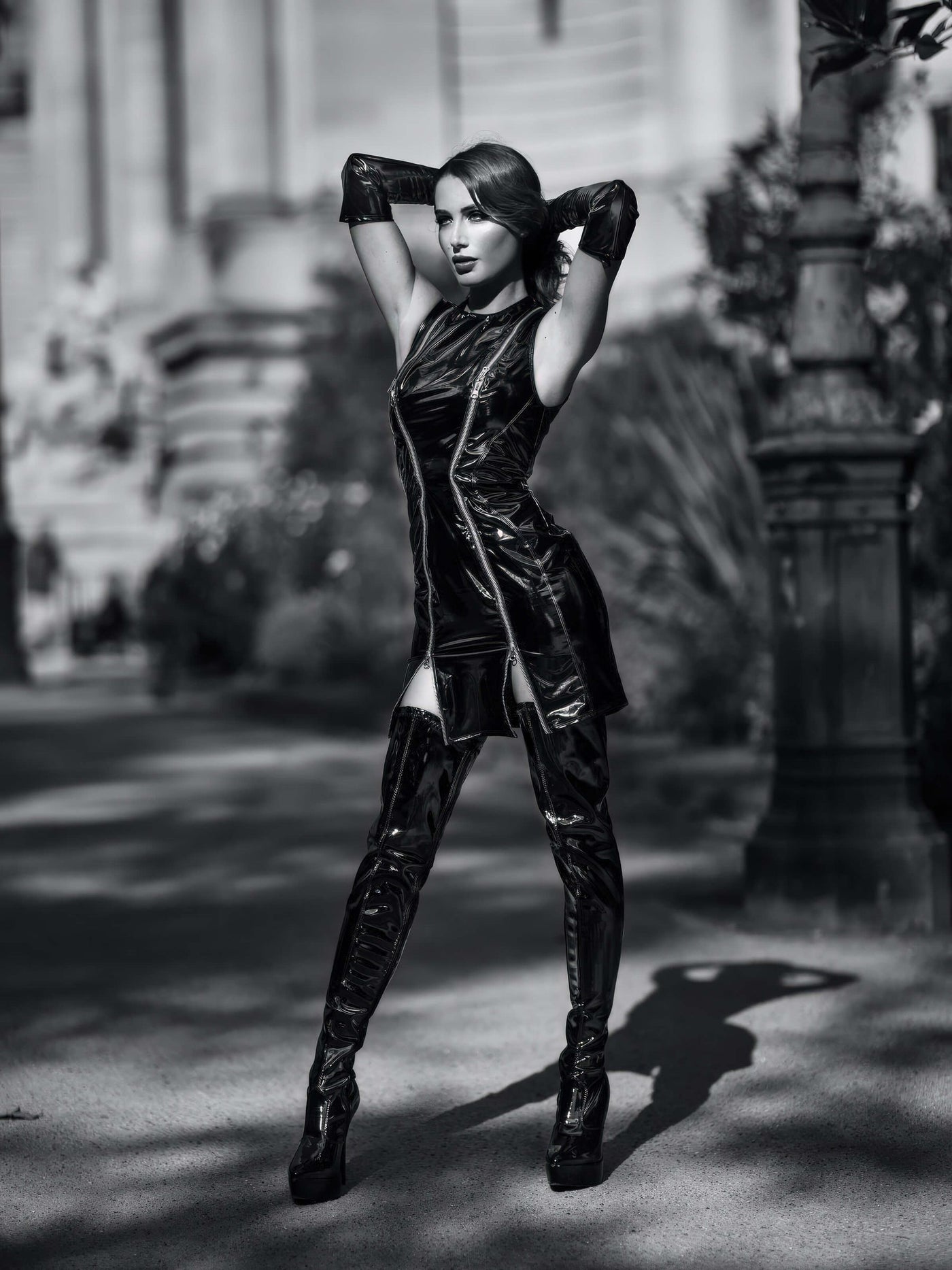 Louve vinyl dress