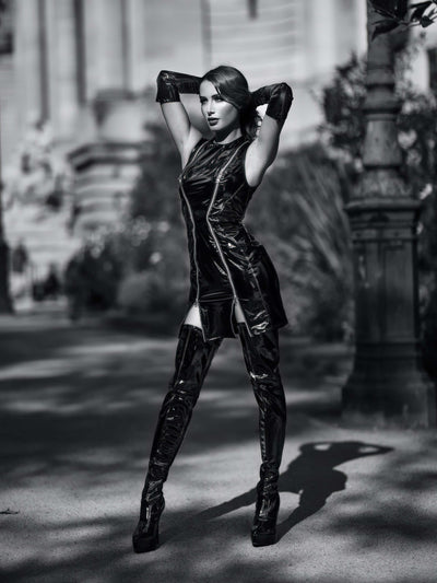 Louve vinyl dress