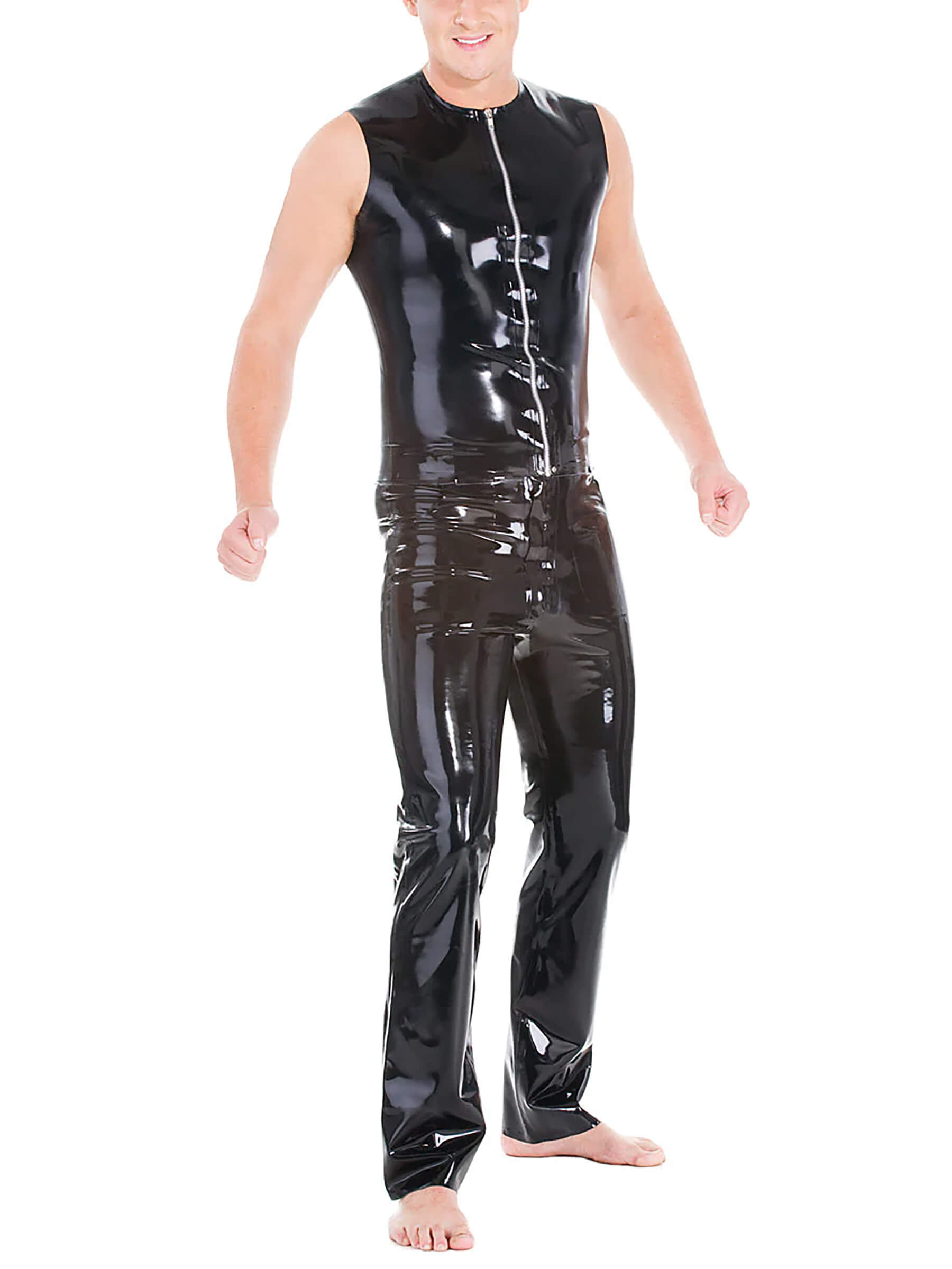 Latex shirt with zipper