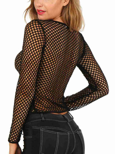 Fishnet T-Shirt | Netzshirt Langarm