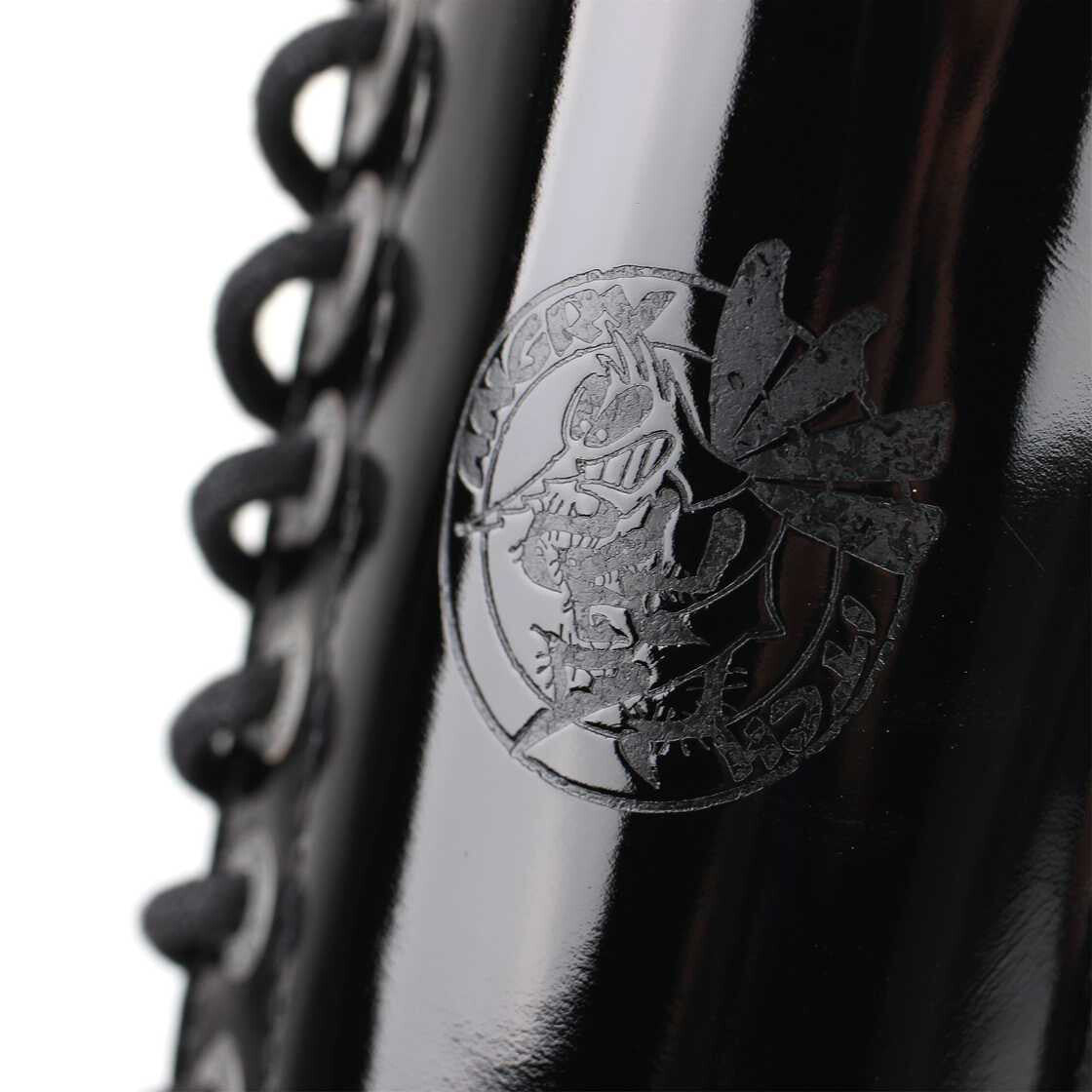 Angry Itch 14-Loch Lackleder Stiefel, schwarz