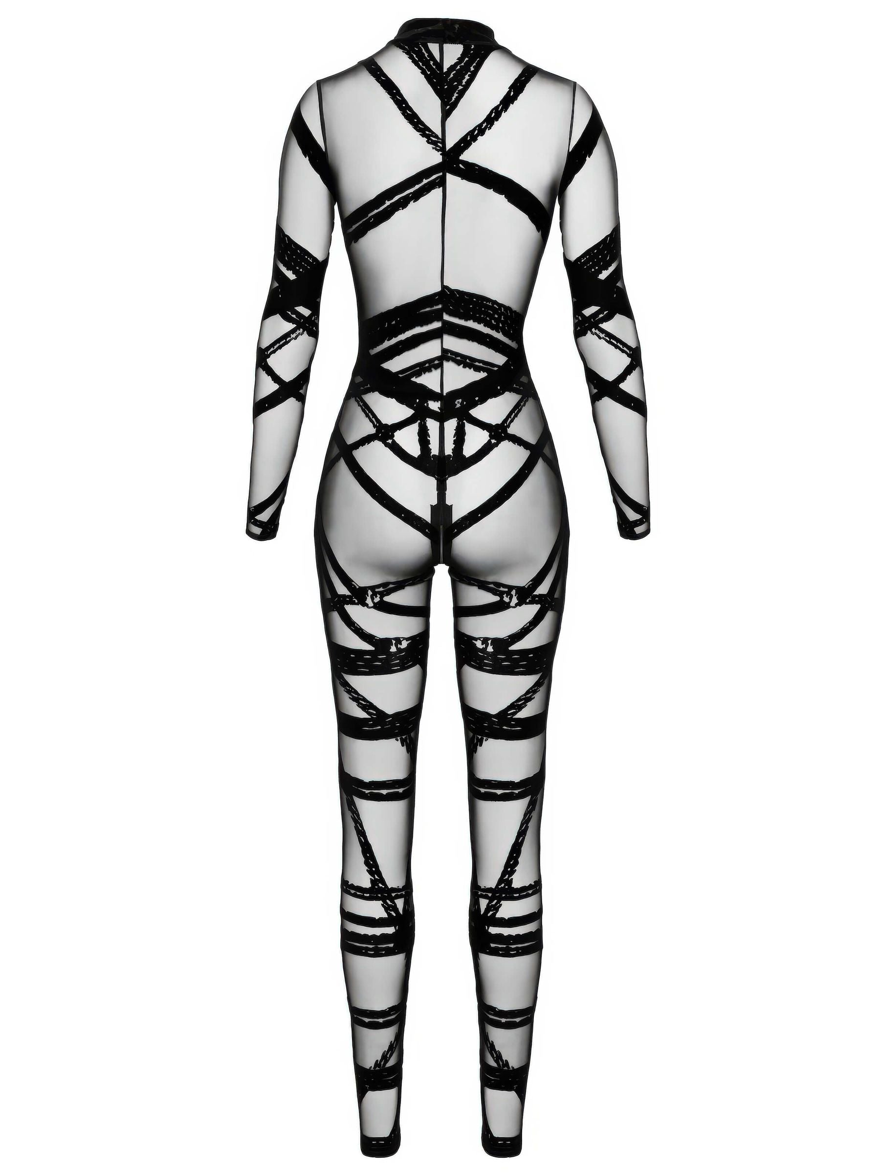 Schwarzer Bondesque Catsuit