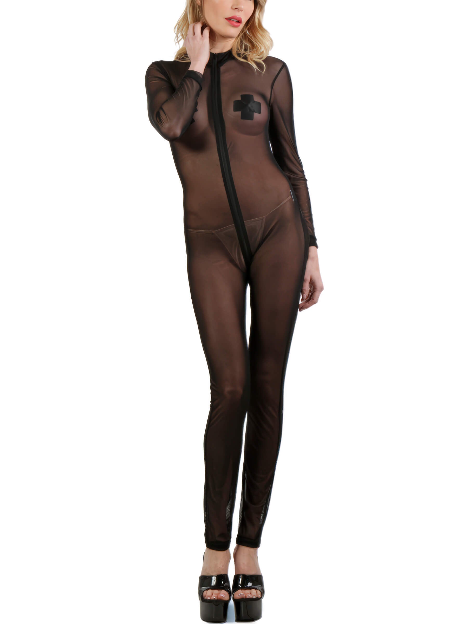 Schwarzer Netz Overall