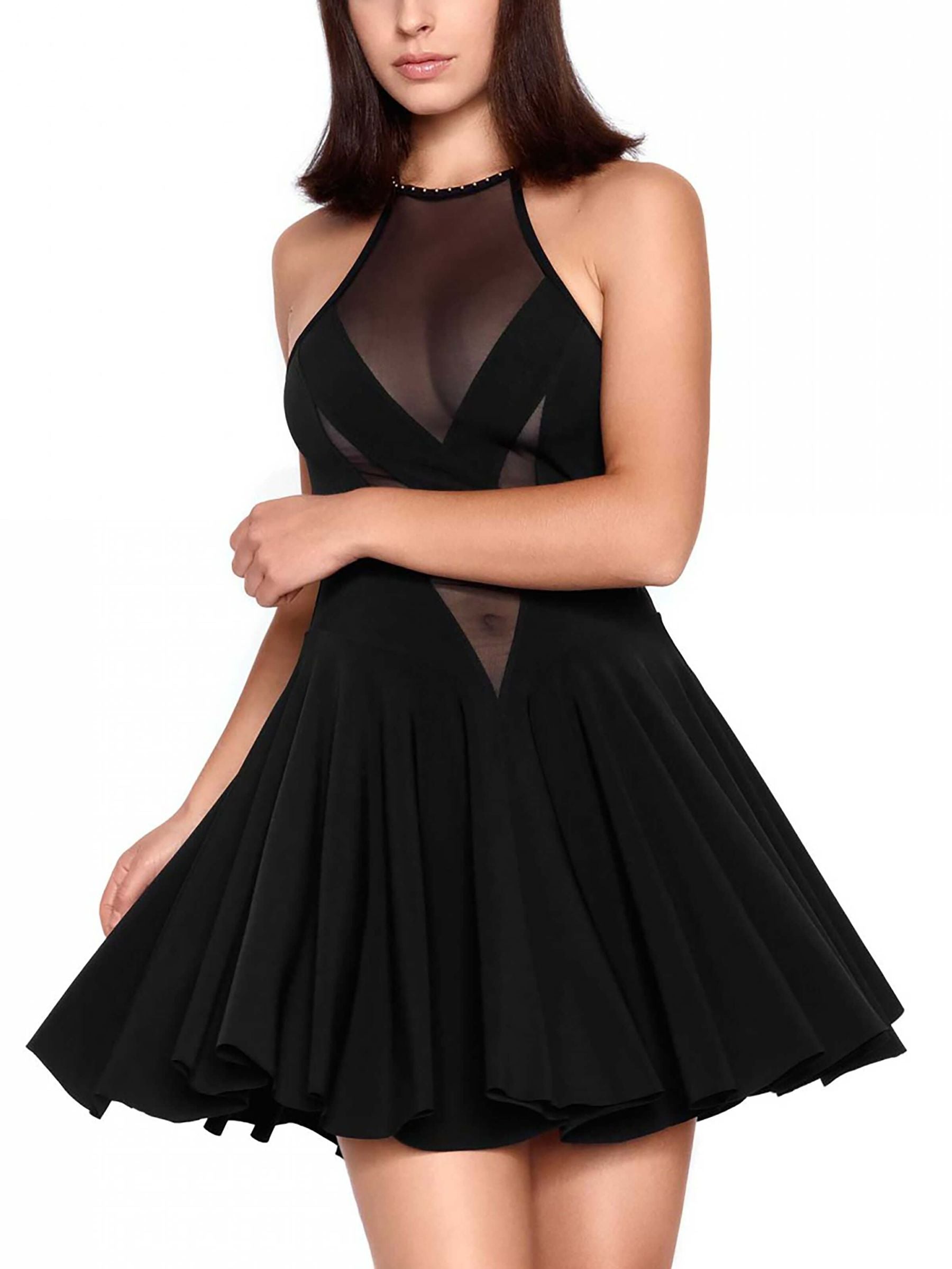 schwarzes Minikleid, Lycra, Mini Kleid, Schwarz, Schwarzes Kleid, Sexy Minikleid, Les Pielettes, Les P´tites Folies, Catanzaro, Kleid aus Lycra, Minikleid, Kurzes schwarzes Kleid,  Celementina
