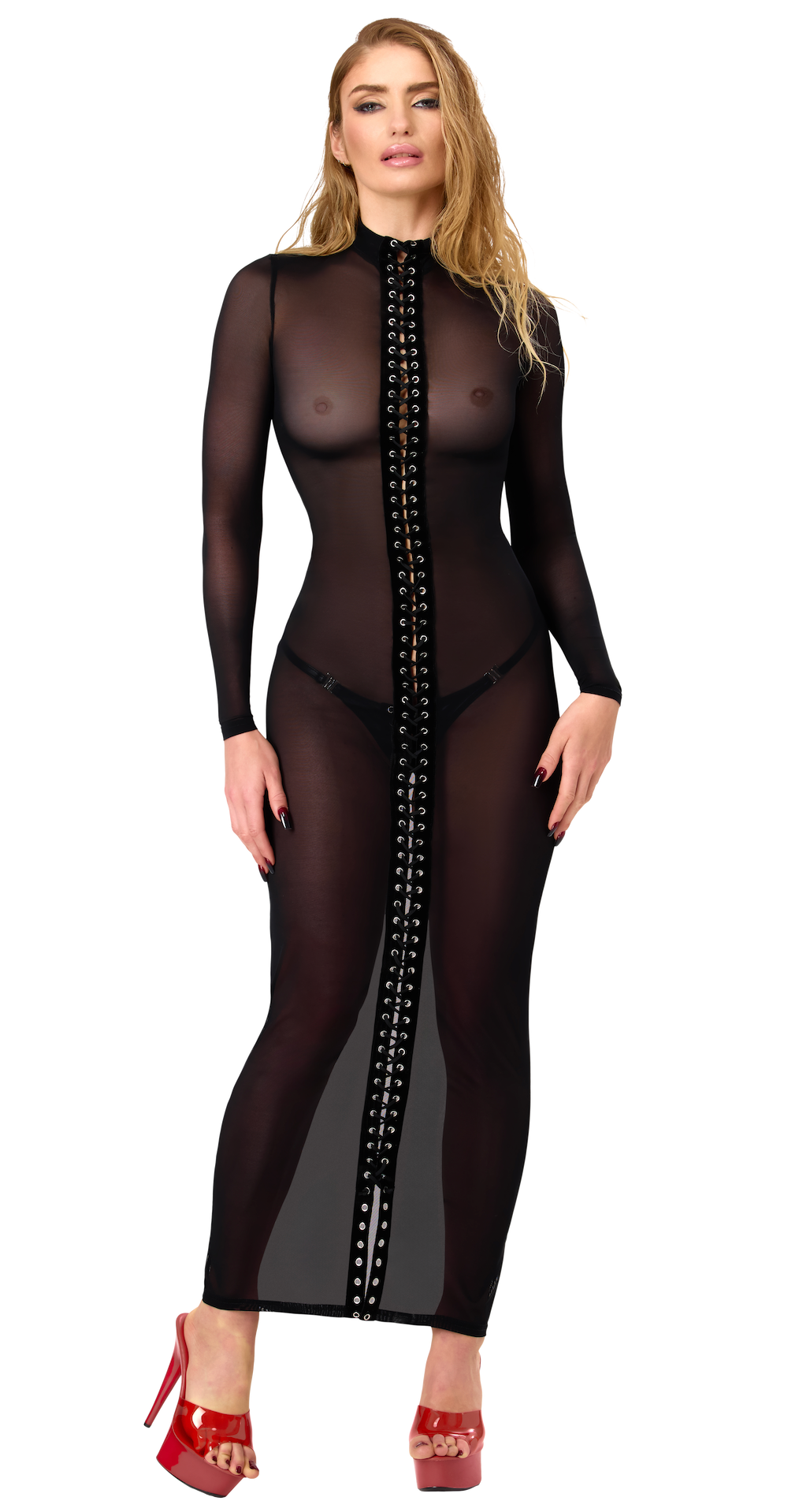 Do Not Disturb Lace-Up Maxi Dress