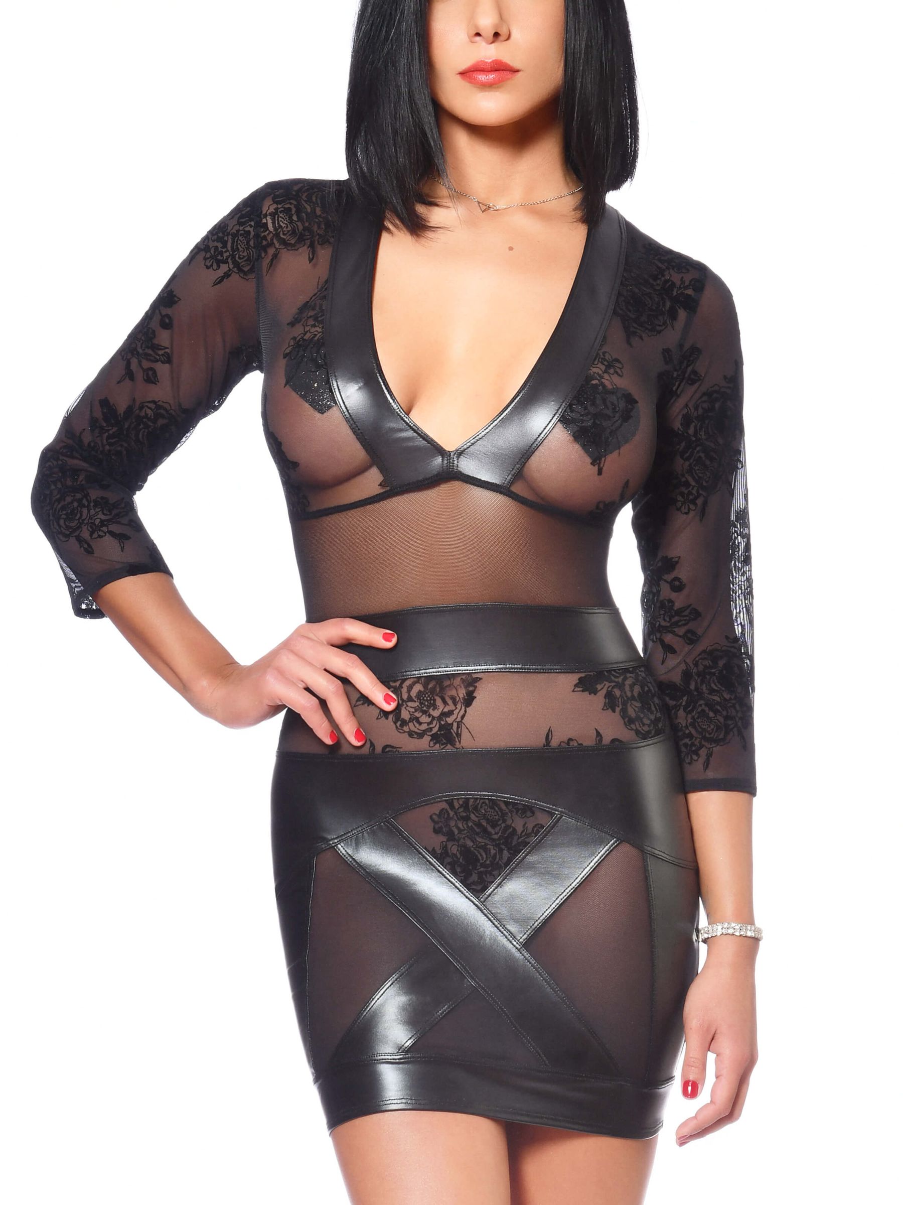 Transparent mesh dress