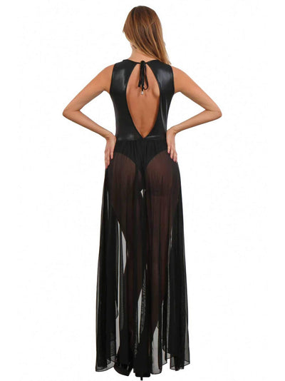 Transparentes Dessous Mantelkleid