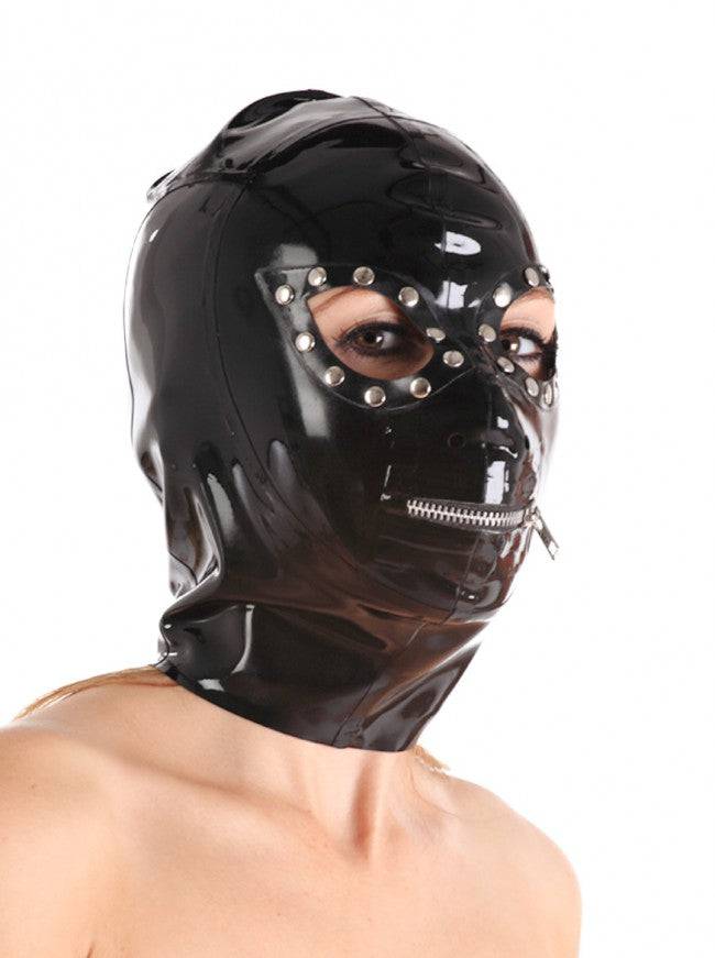 Latexmaske mit Nieten