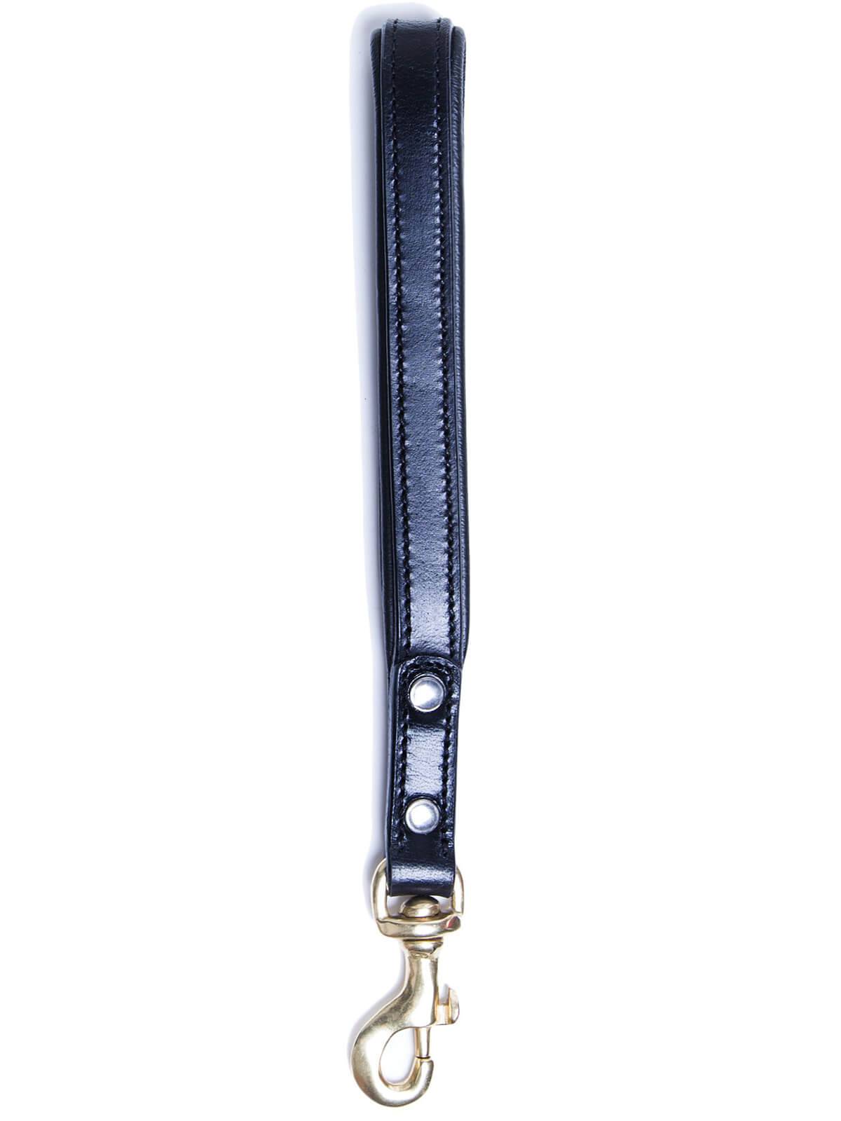 Deluxe Lederleine Kurz – Schwarz