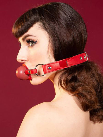 Echt Leder Gag Ball – Rot