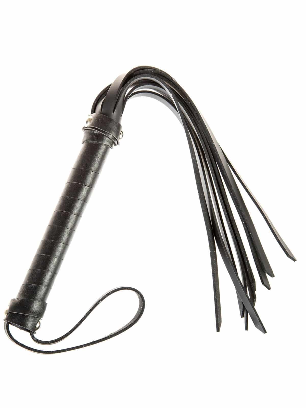 Leather Willy Whip With Rubber Tails