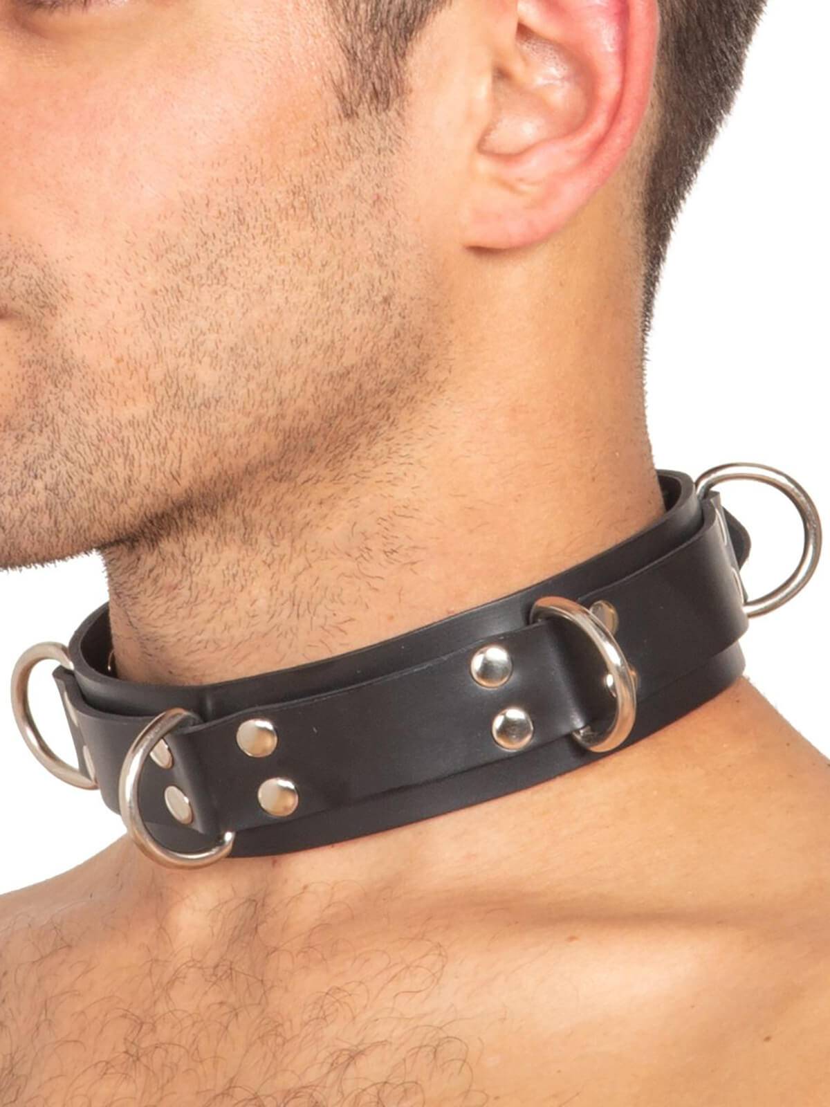 Halsband, o - ring,  Schwarz, lederschwarz, , M&uuml;nchen, Leder - kleidung, figurbetont, Halsband aus Leder, Leder, Halsband