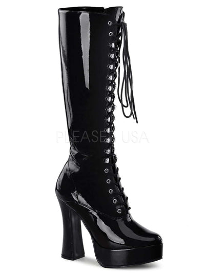 Lackplateau, Stiefel, Plateaustiefel, schwarz Lackplateaustiefel, lack, Lackstiefel, Lackkniestiefel, Damenkniestiefel, Kniestiefel, Stretchstiefel, Lack-schwarz, schwarzer Stiefel, schwarz