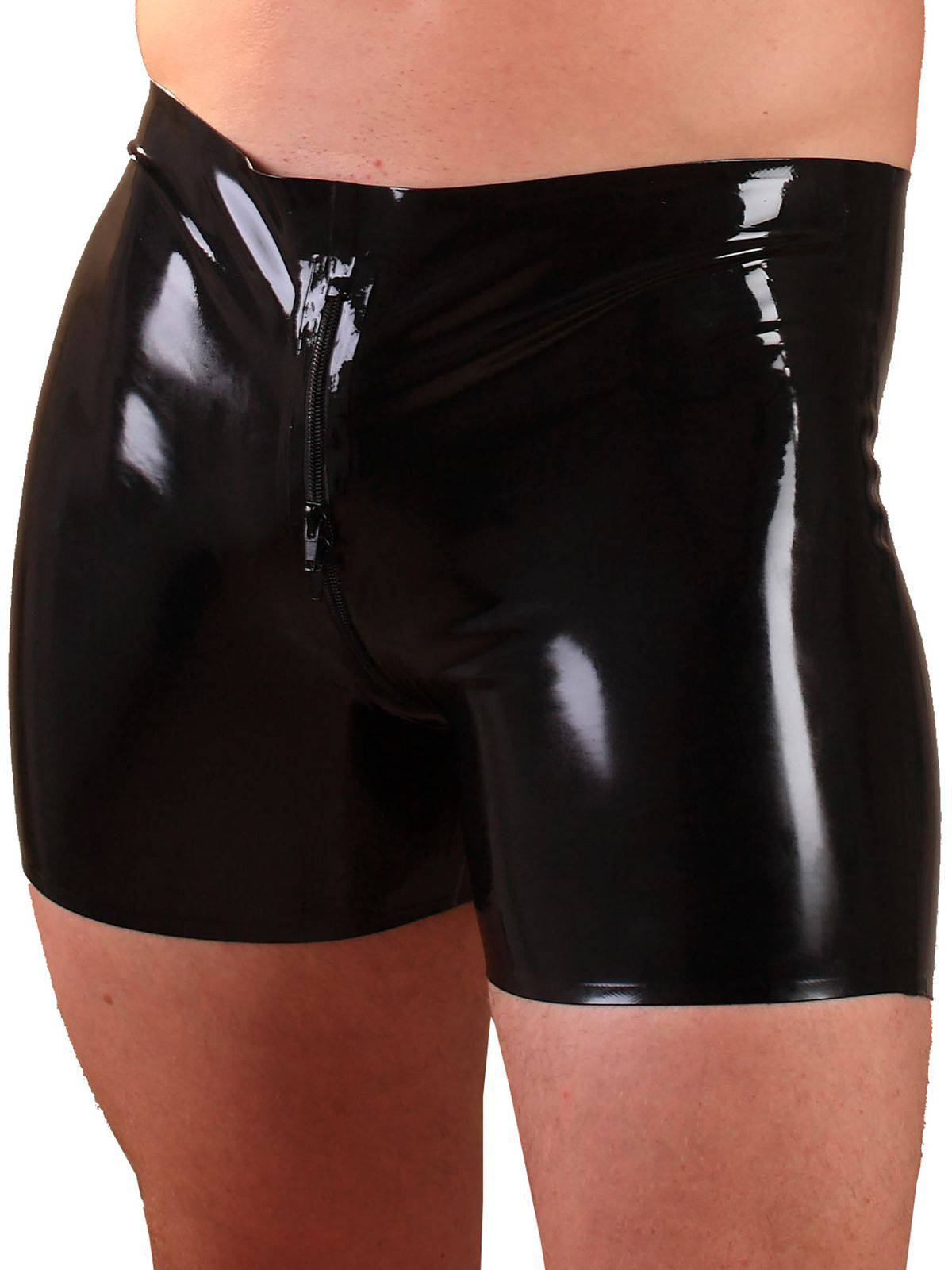 Latex Boxer Zipper Shorts