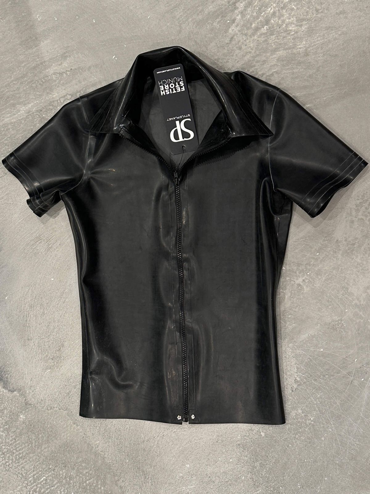 Men Latex Polo Shirt - schwarz