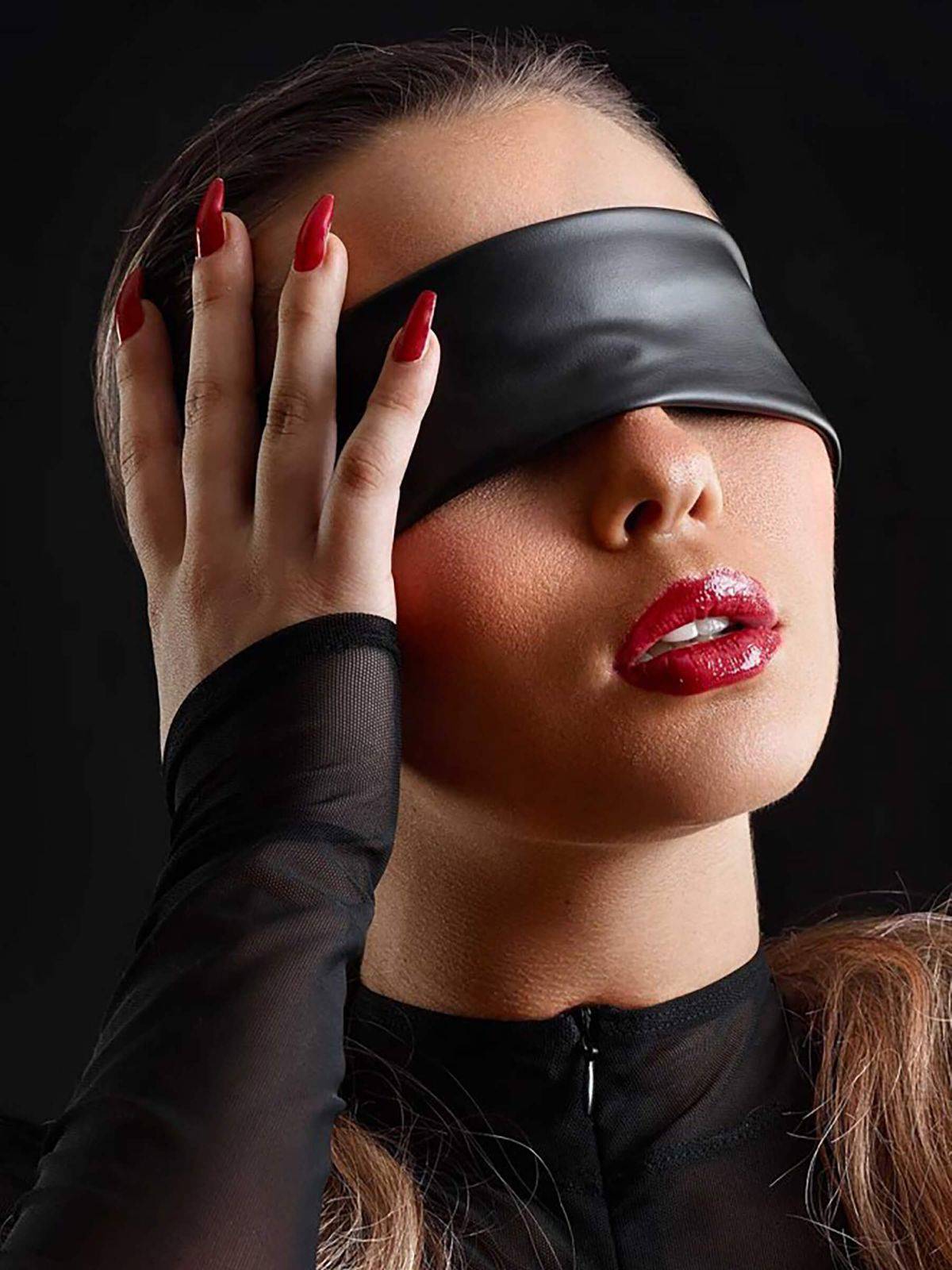 Kunstleder Wetlook Augenbinde