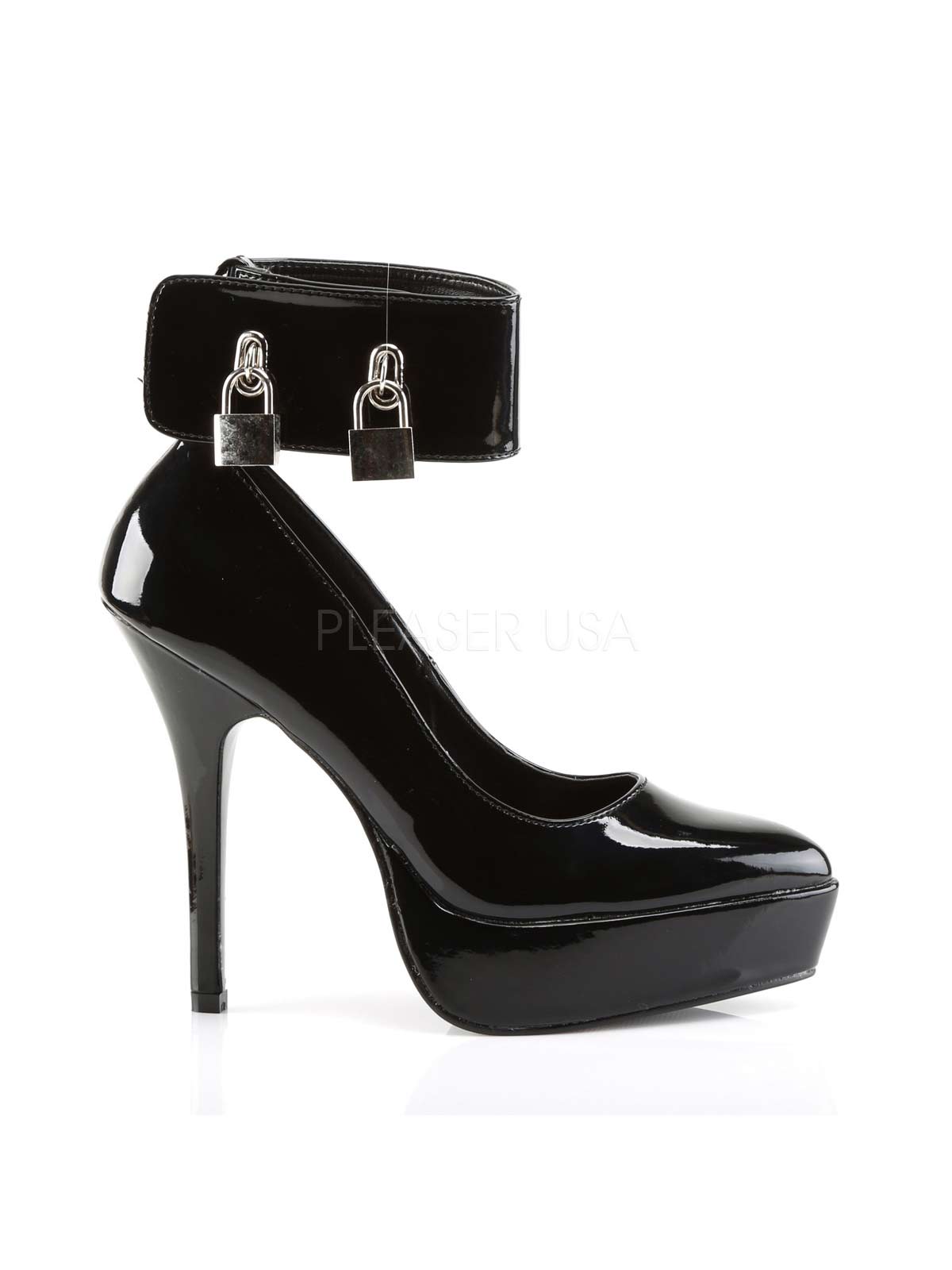 abschließbarer HighHeel, Plateau, Pump, Lackpump, Plateau, Plateaupump, Plateauschuh, Plateauhighheel, Lackschwarz, Schwarz, Plateauschuhe, Lackplateau,fesselschuh, fesseln, abschliessbar