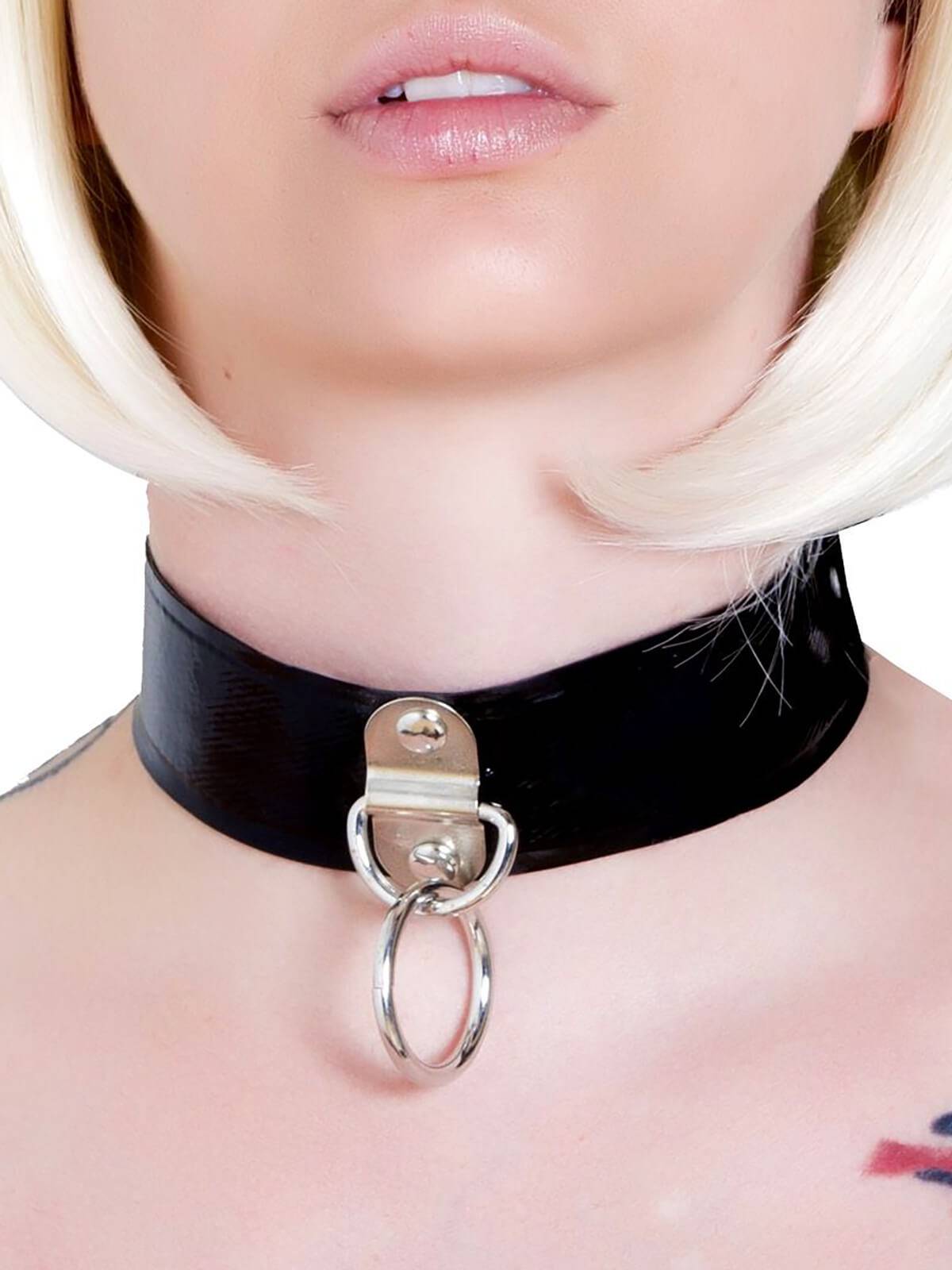 Latexhalsband – Schwarz