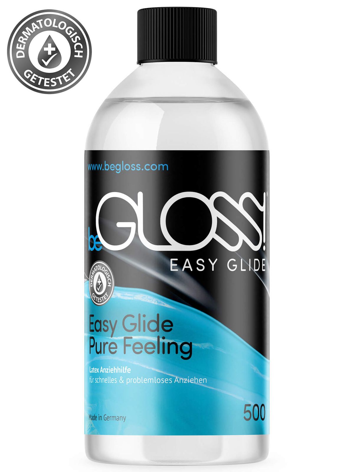 beGLOSS EASY GLIDE 500 ml  Anziehhilfe für Latex- und Gummikleidung, Latex Anziehhilfe, Gummi Anziehhilfe, Latex Pflege, Anziehhilfe latex, latex pflege, Siliconöl, Silikon öl, Silicon öl, Latexöl, latex dressing, latex anziehen