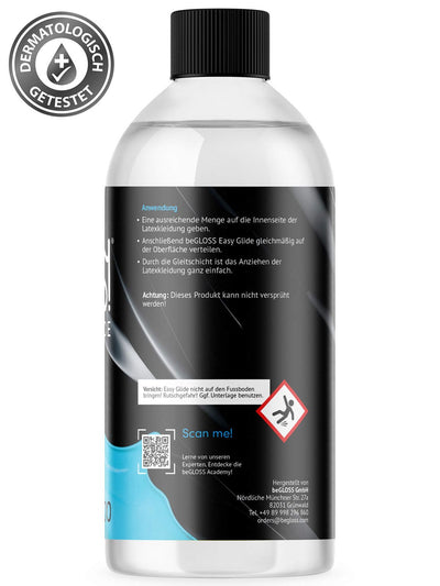 beGLOSS EASY GLIDE 500 ml  Anziehhilfe für Latex- und Gummikleidung, Latex Anziehhilfe, Gummi Anziehhilfe, Latex Pflege, Anziehhilfe latex, latex pflege, Siliconöl, Silikon öl, Silicon öl, Latexöl, latex dressing, latex anziehen