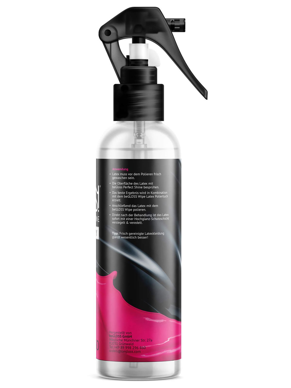 Siliconspray, Silikonöl, Politur, Gummipolitur, Latex Politur, Gummipoliermittel, Gummi, Latex, Latexspray, Gummiglanzspray, Highgloss Spray, Latexpolitur, Hochglanz, Spray