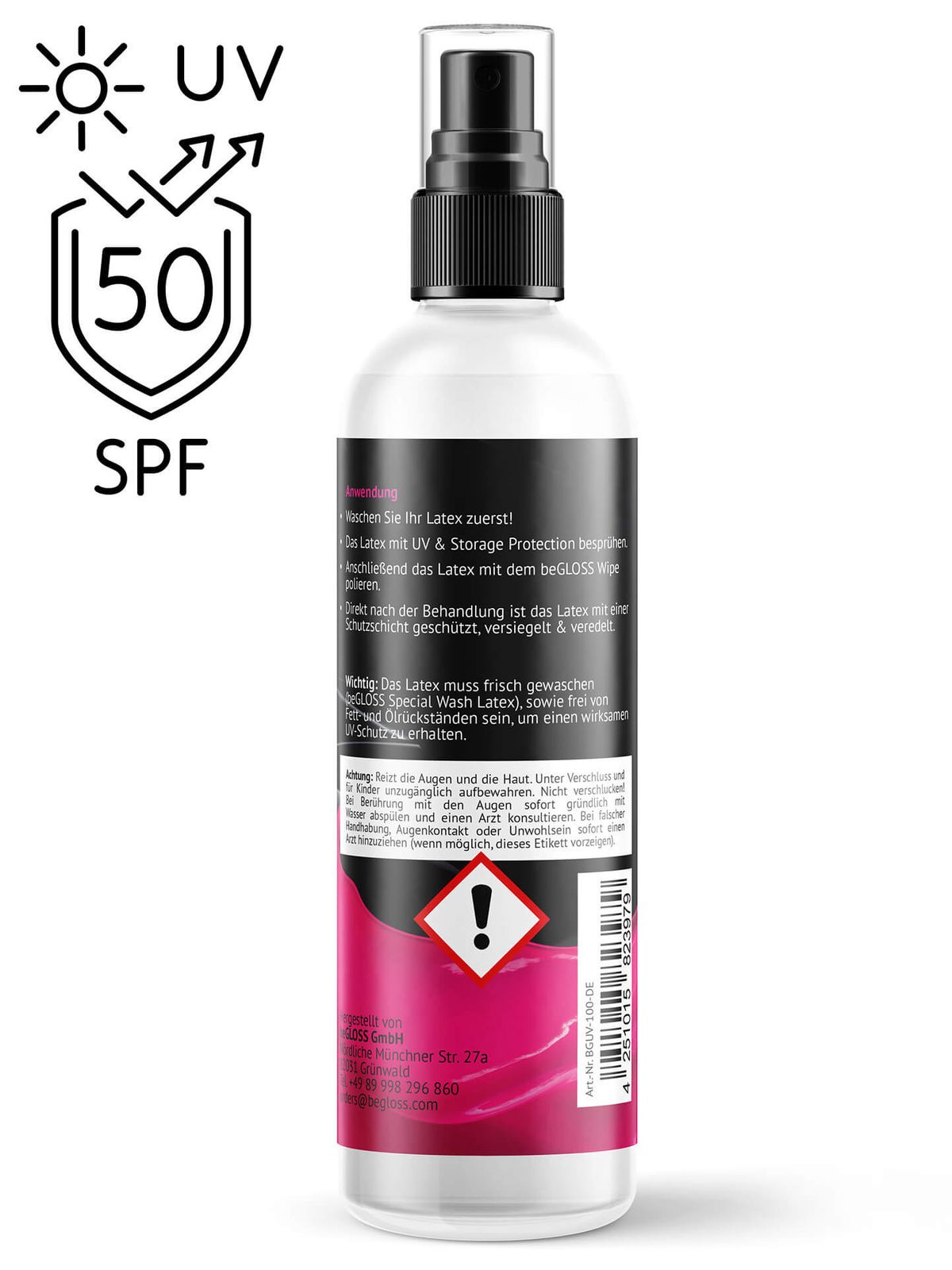 latexspray mit UV schutz, latex uv, latexspray, latex spray, latexpolitur, latex politur, latex, politur, latexpflege, pflege, latexöl, silikon öl, latex politur, silikon, latexpflegemittel