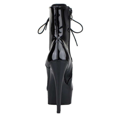 Lack Schwarz Lackleder Stiefel, schwarz
