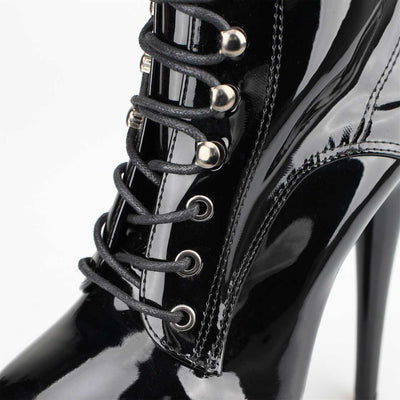 Lack Schwarz Lackleder Stiefel, schwarz