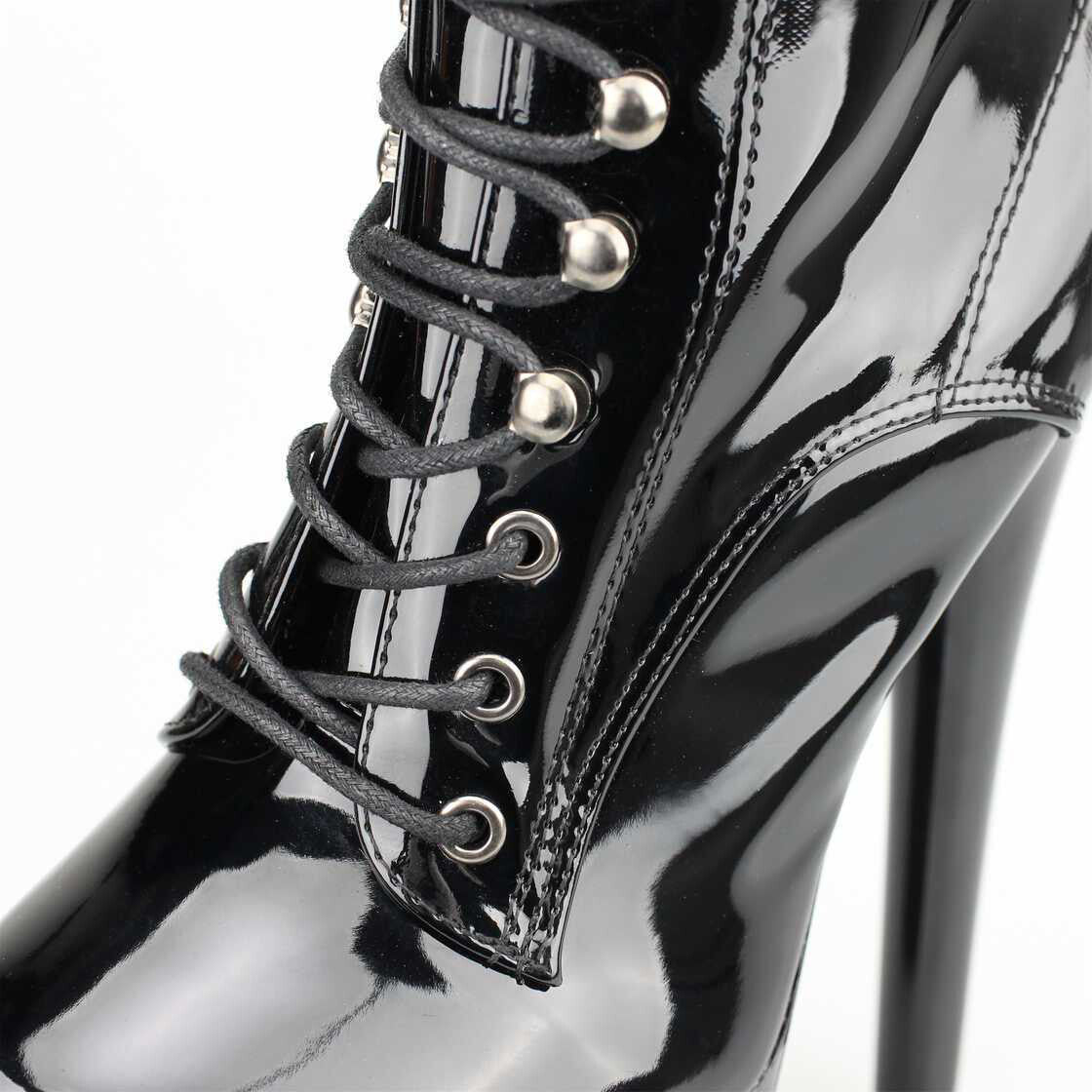Lack Schwarz Lackleder Stiefel, schwarz