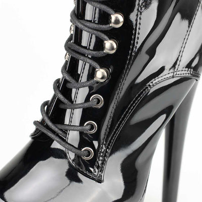 Lack Schwarz Lackleder Stiefel, schwarz
