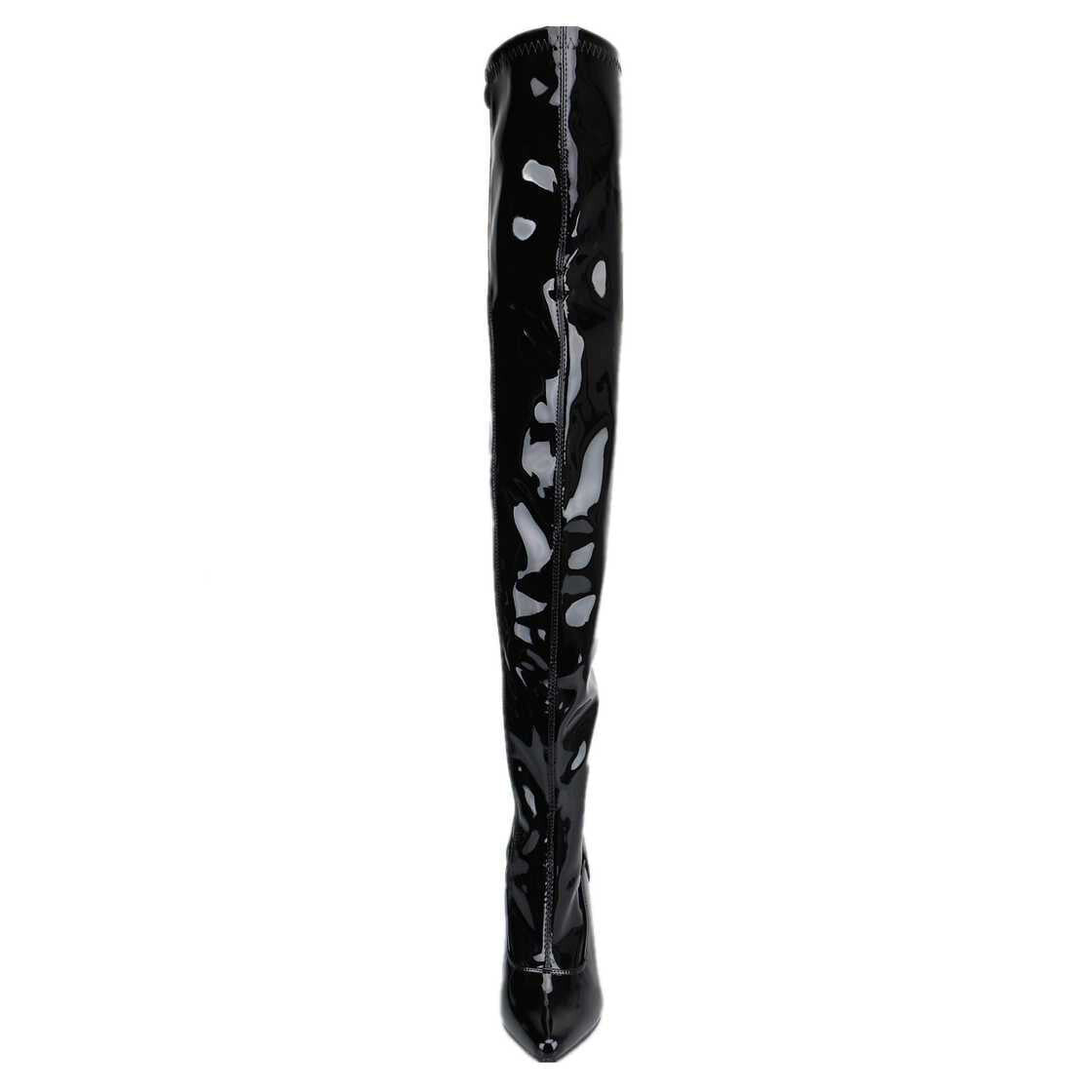 Lack Schwarz Lackleder Stiefel, schwarz