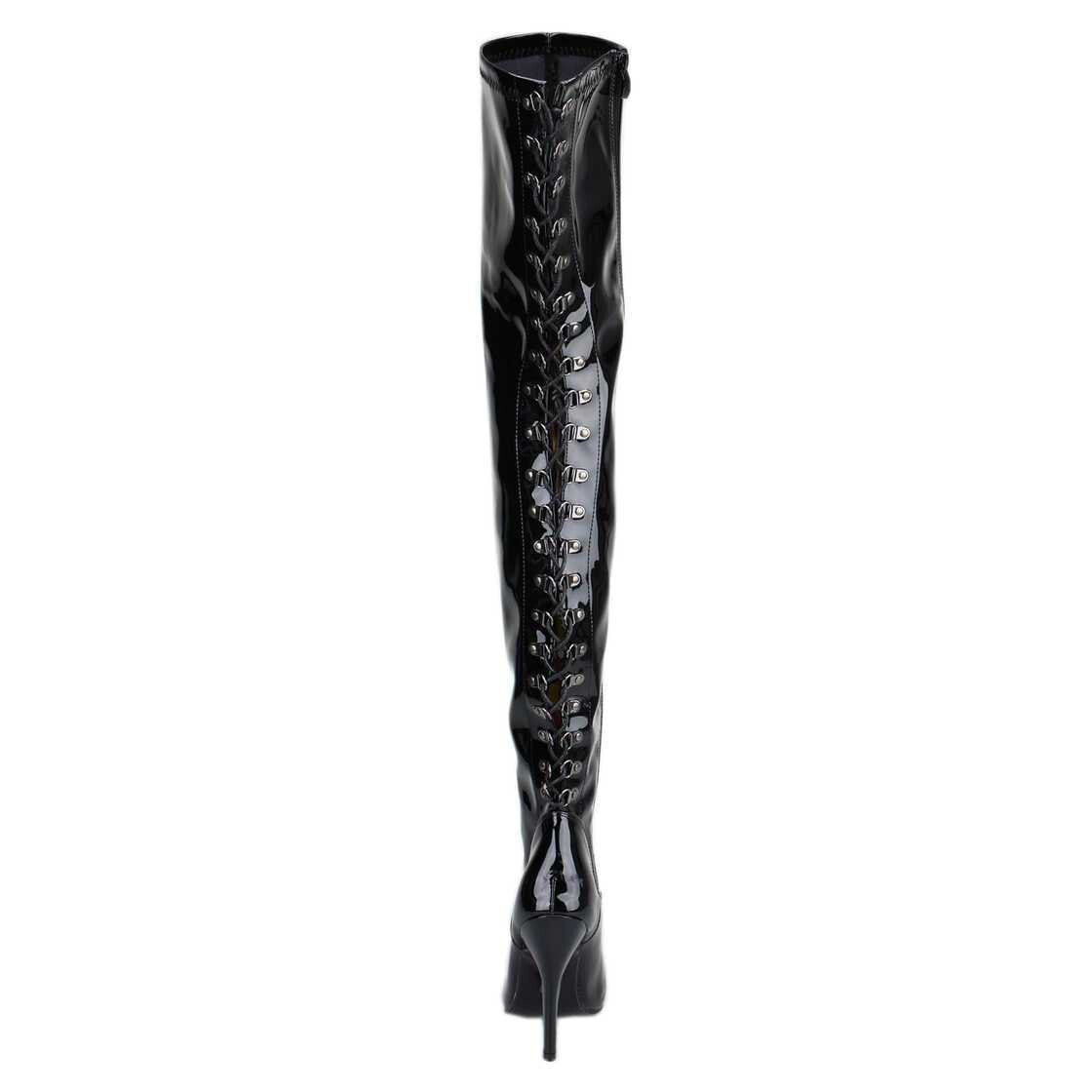 Lack Schwarz Lackleder Stiefel, schwarz