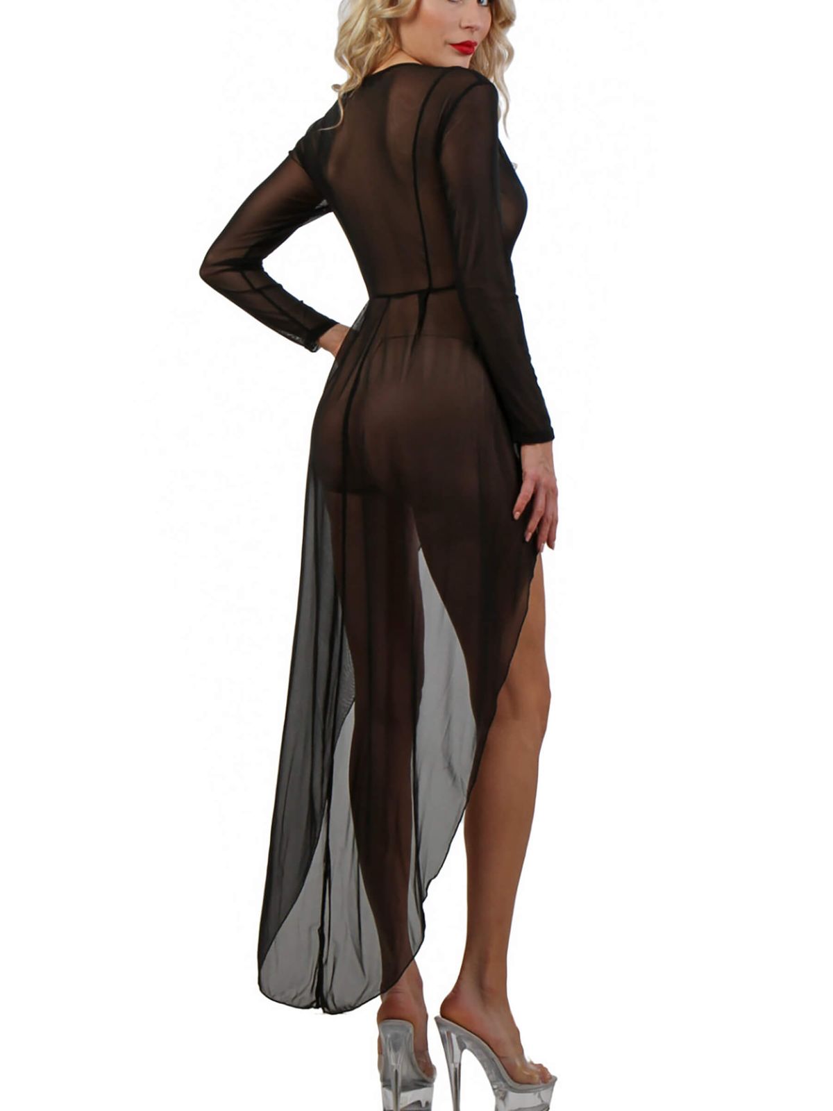 Transparentes Dessous Mantelkleid