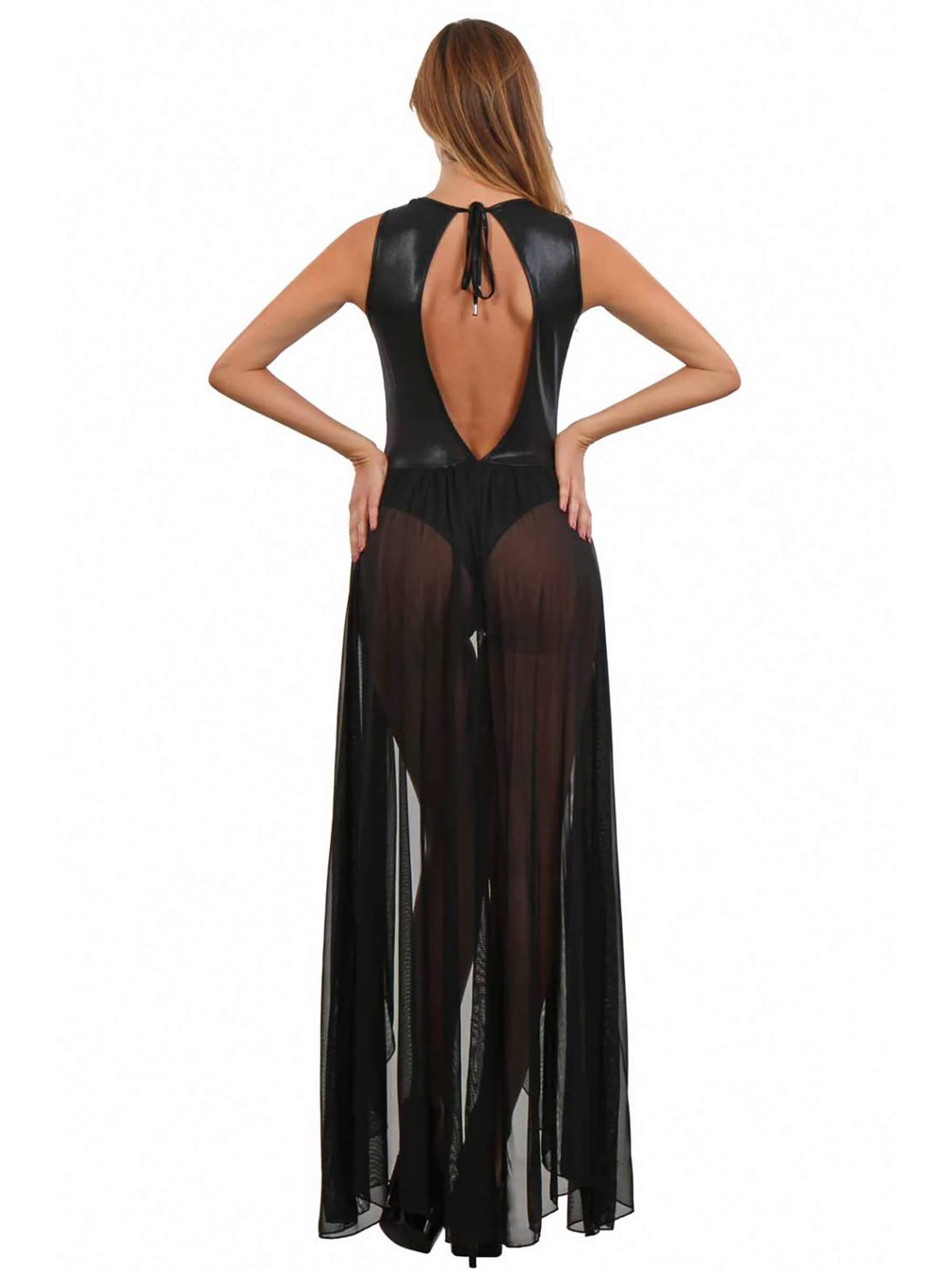 Transparentes Dessous Mantelkleid