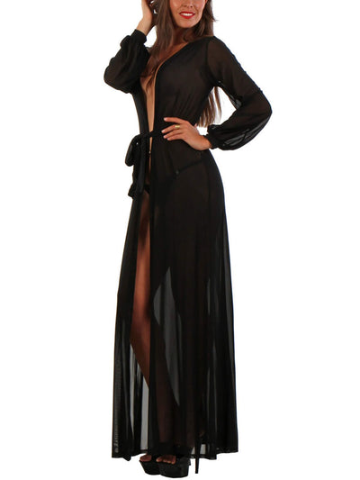 Transparentes Dessous Mantelkleid
